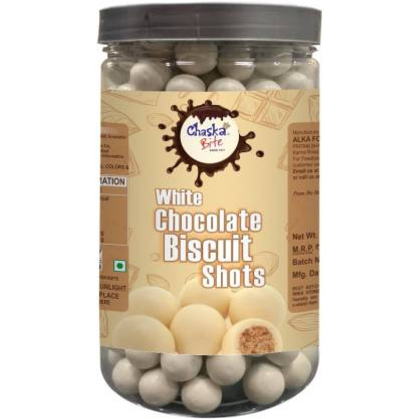 CHASKA BITE |Chocolate Biscuits|Chocolate Shots|White Chocolate Coated|Chocolate Balls|400gm Cookies  (400 g)