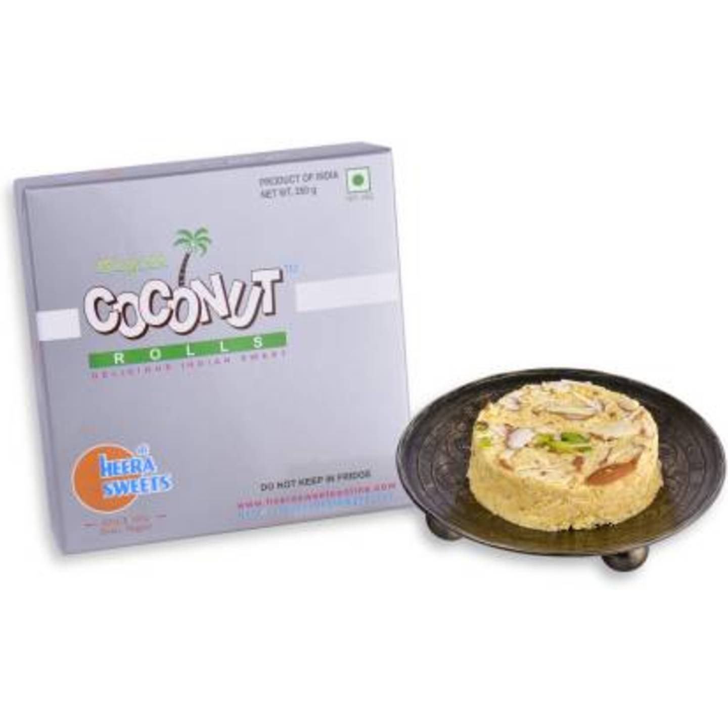 Heera Sweets CocoNut Rolls Delicious Indian sweet Box  (250 g)