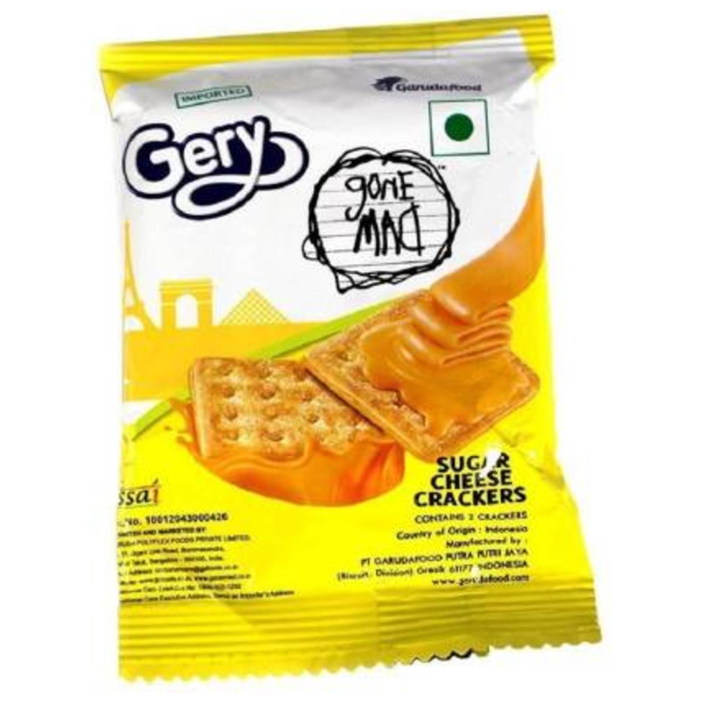 Gone Mad Gery Cheese Cracker Pack of 3(60 pcs) Cream Filled  (1200 g, Pack of 60)