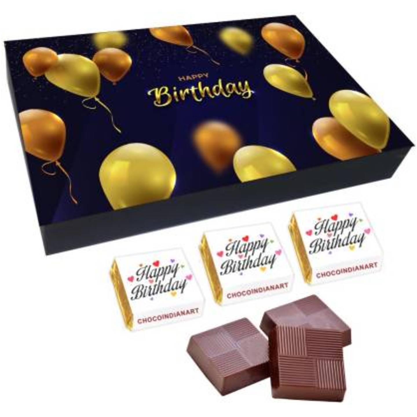 CHOCOINDIANART Very Nice Happy Birthday, 12pcs Delicious Chocolate Gift Box 2, Truffles  (12 Units)