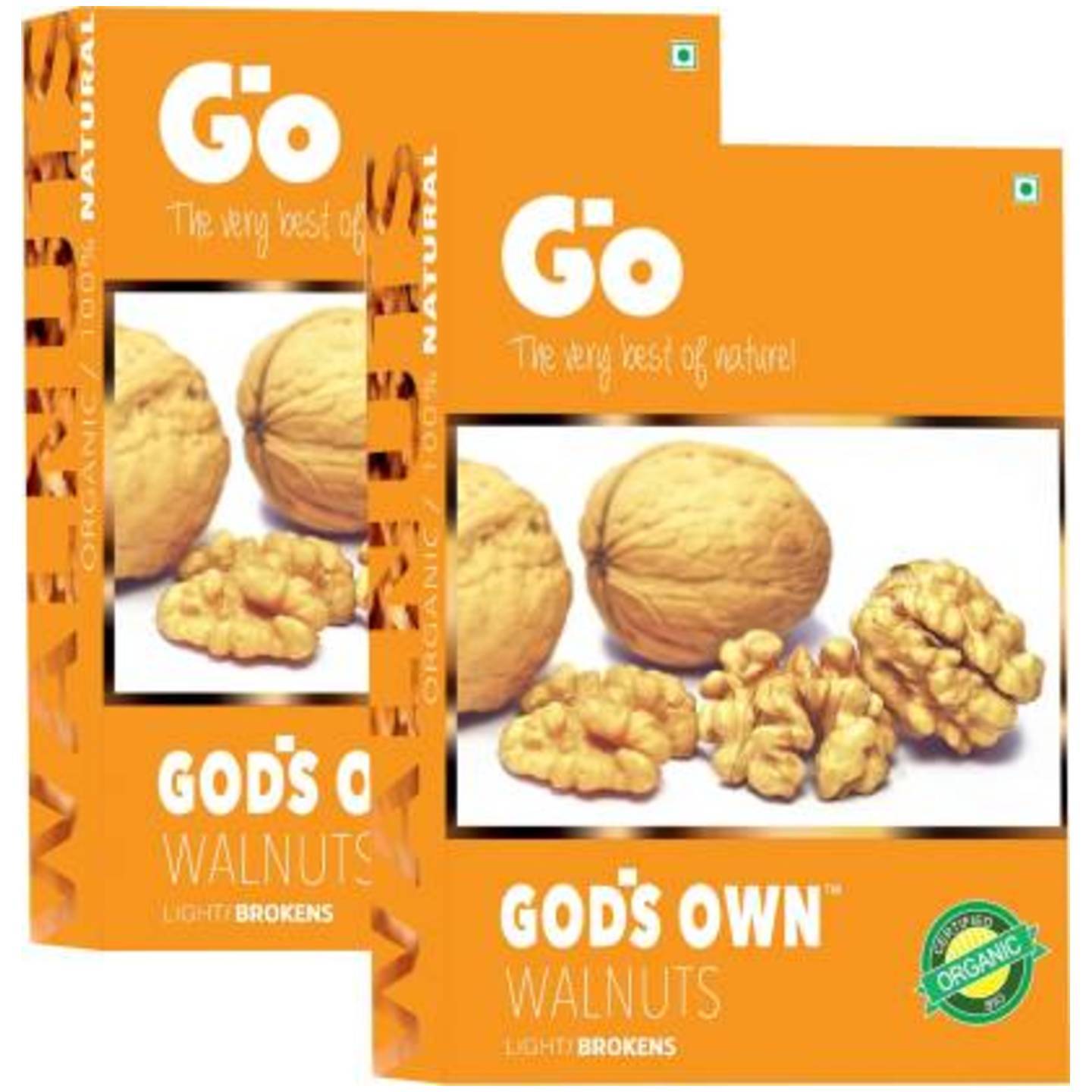 Go Organic Extra Light Broken Walnuts Kernels Walnuts  (2 x 250 g)