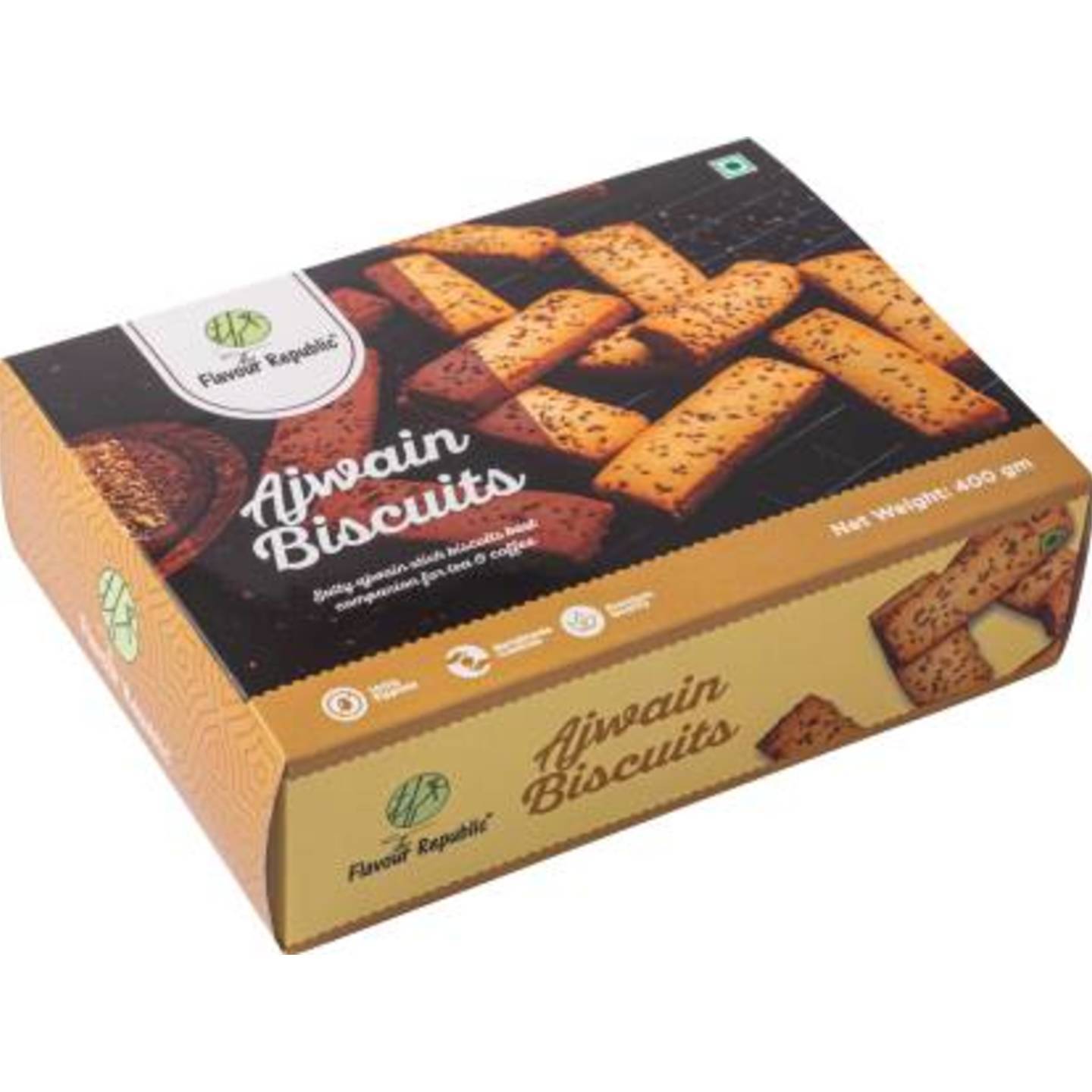 The Flavour Republic AJWAIN BISCUITS - 800 gms(Combo Pack 2*400 gms) Pure Vegetarian PremiumSalty Ajwain Biscuits Cookies  (800 g, Pack of 2)