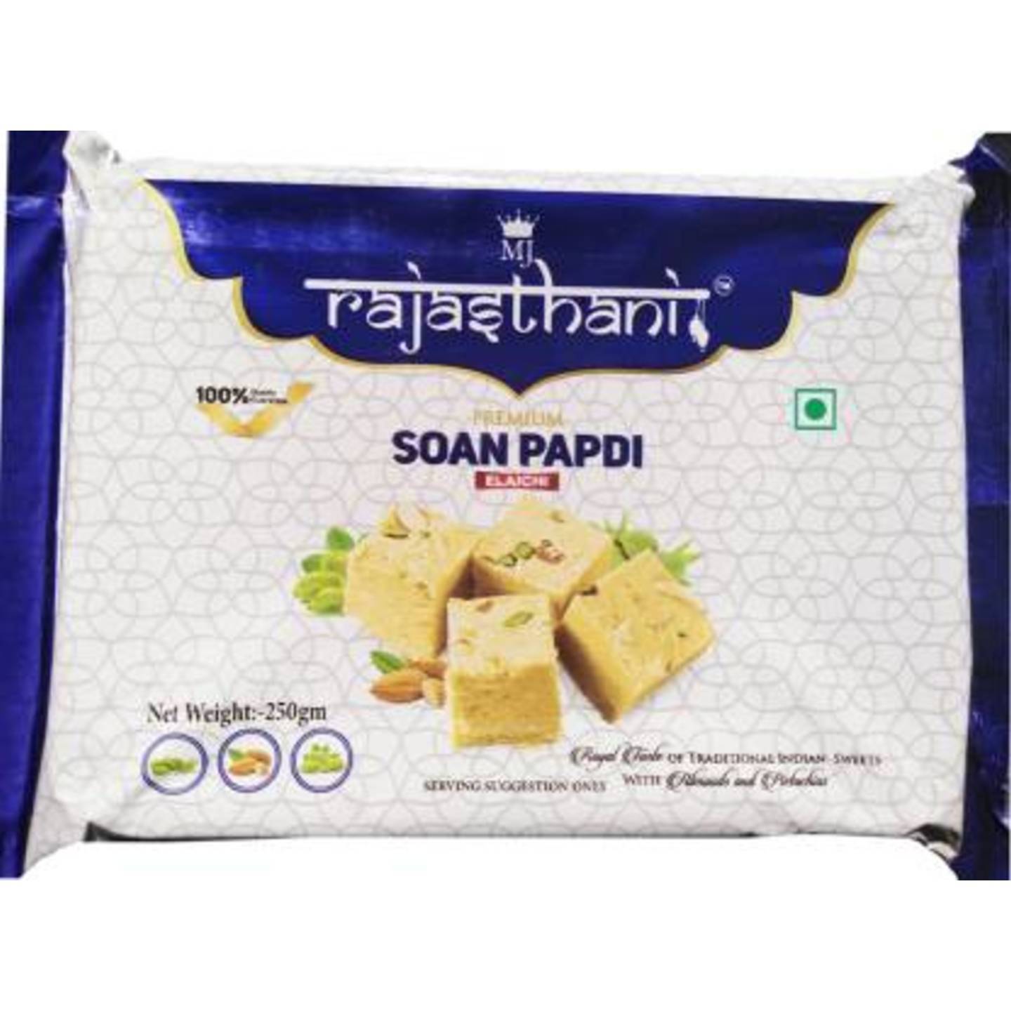 MJRAJASTHANI Soan Papdi (Elaichi Flavour 250gm) Box  (250 g)