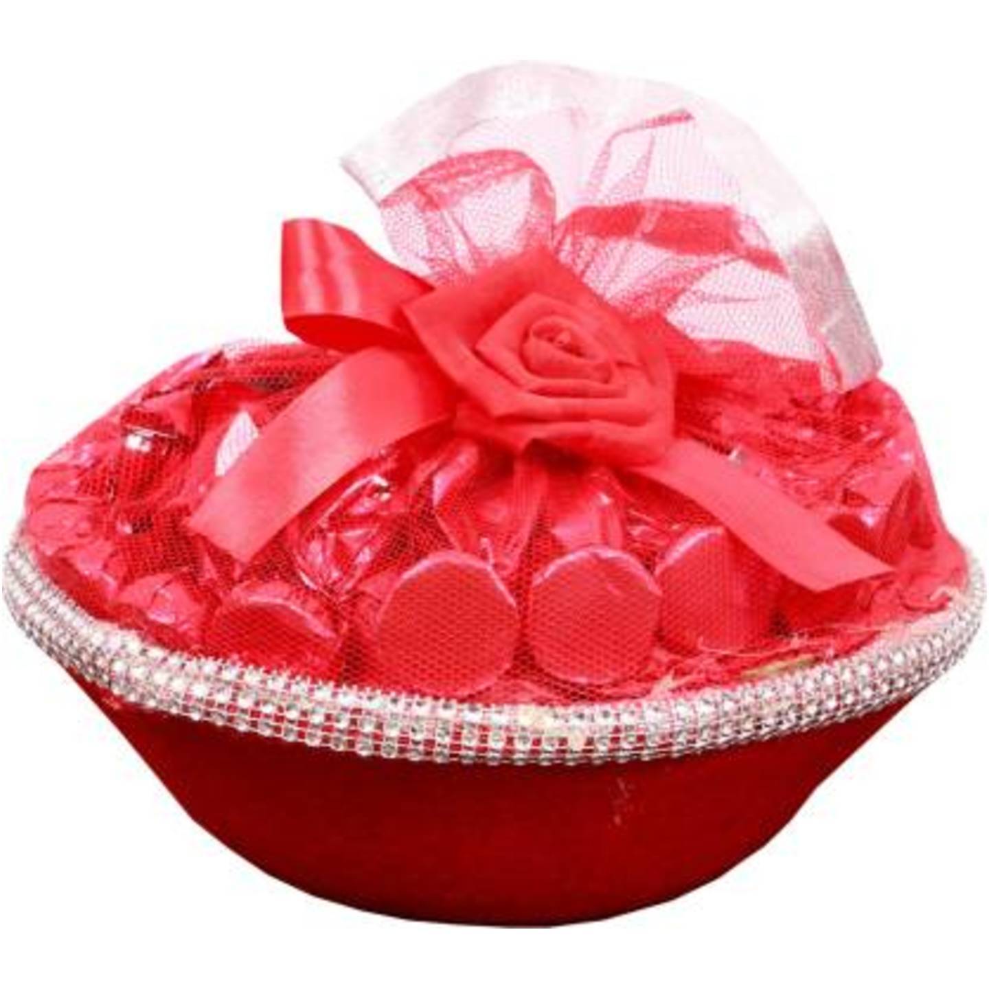 Skylofts Attractive Red Gift Basket Chocolate Bars  (175 g)