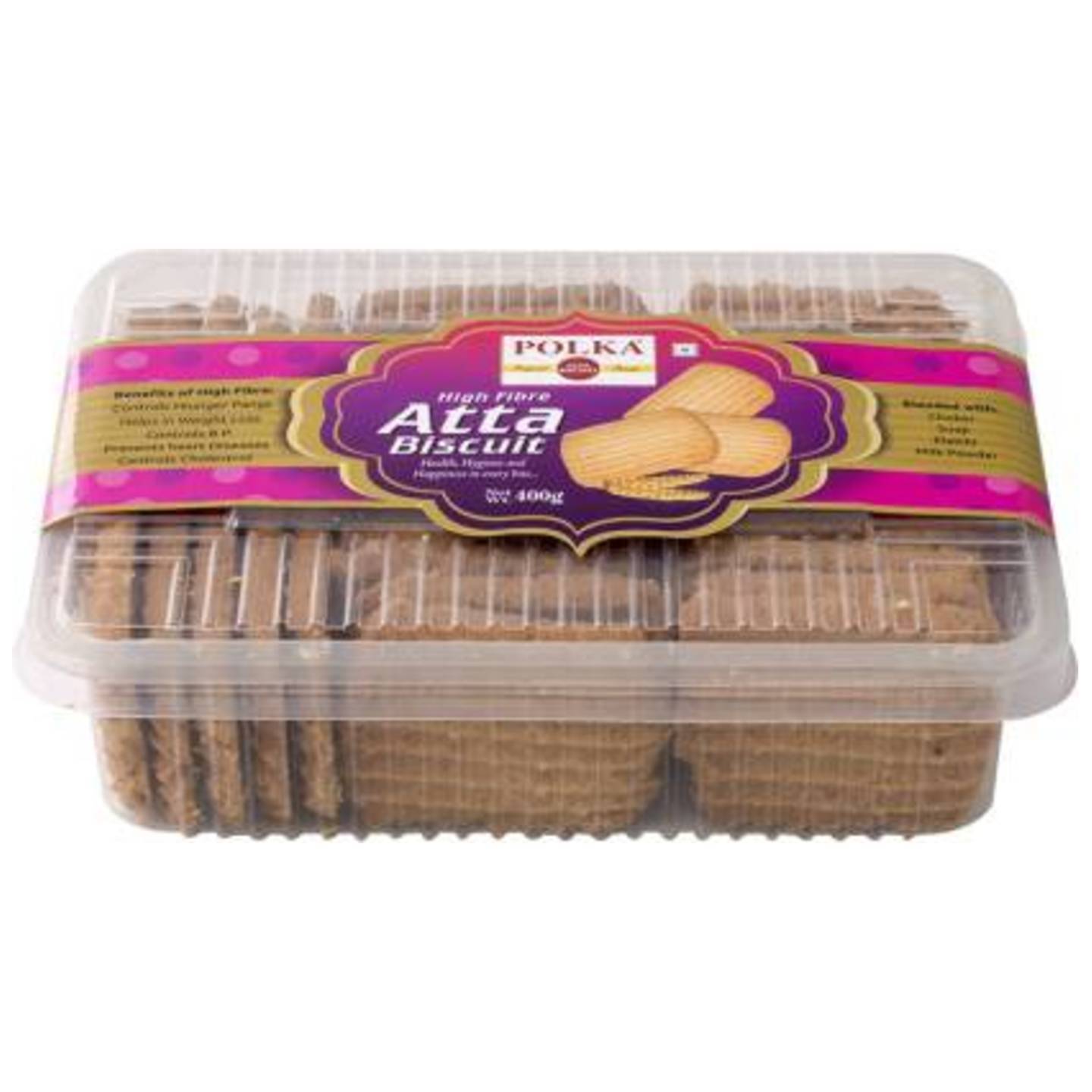Polka HIgh Fibre Atta Cookies ,Health ,Hygiene and Happiness in every Bite ,Pack Of 1 ,400 Gm Cookies  (400 g)