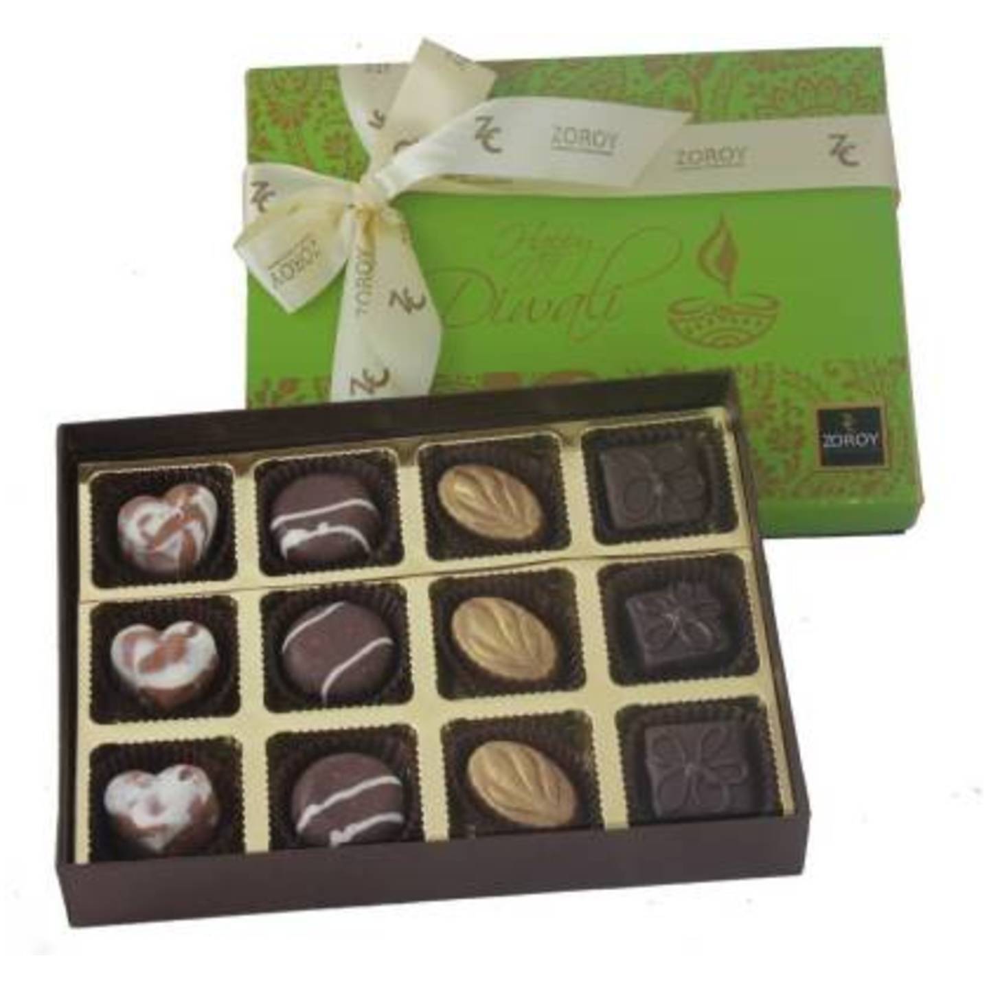 Zoroy Luxury Chocolate Diwali Box of 12 Signature Chocolate Fudges  (150 g)