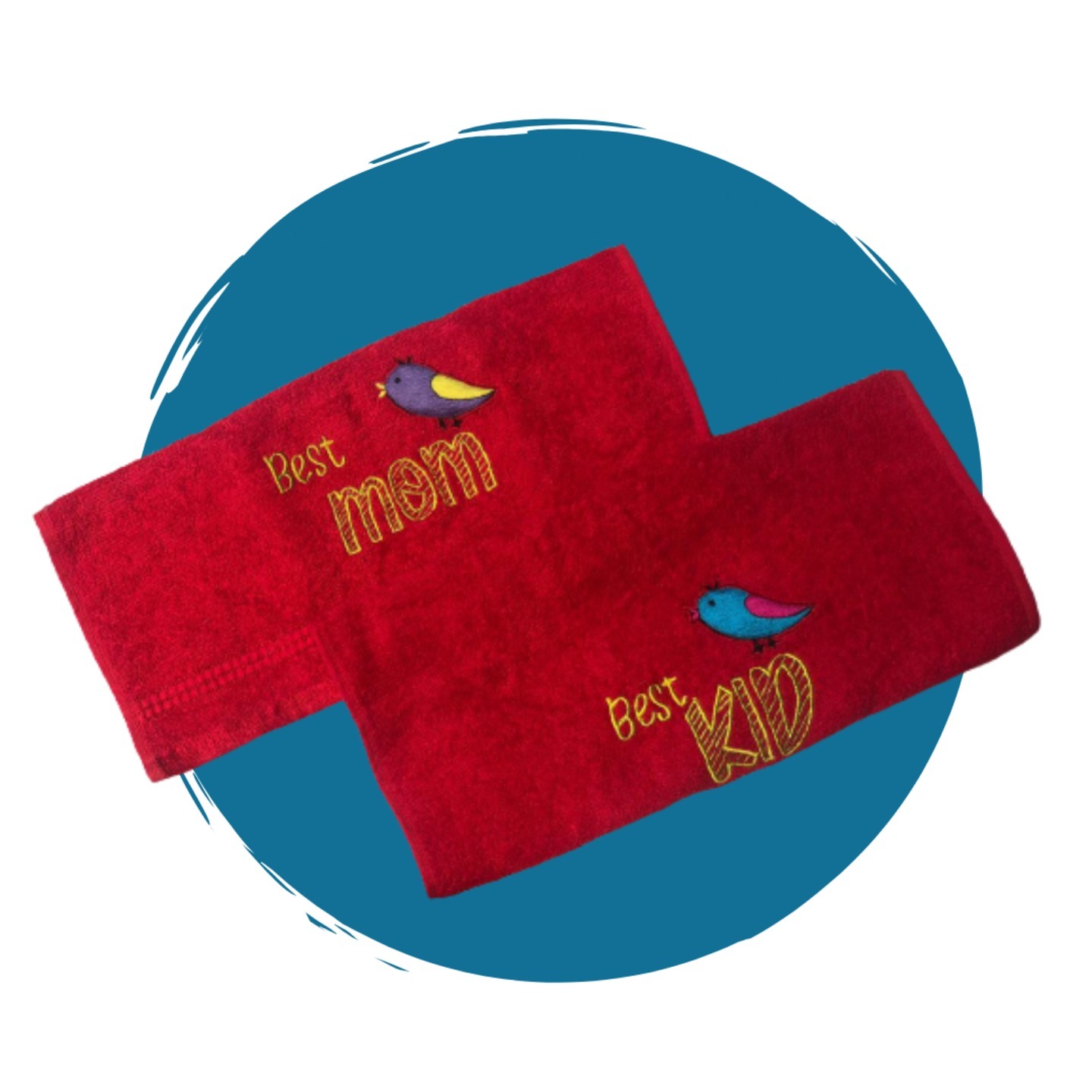 Face Towel with Motif - Pack of Two