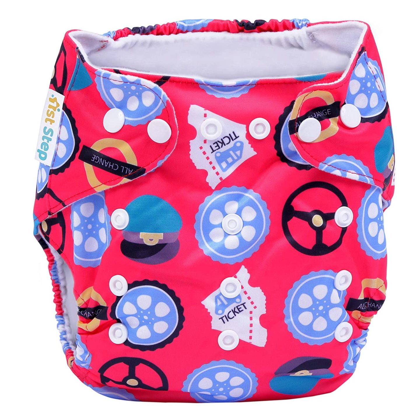 Cloth Diaper Free size, Adjustable, Washable and Reusable Diaper with Diaper Liner Wheels