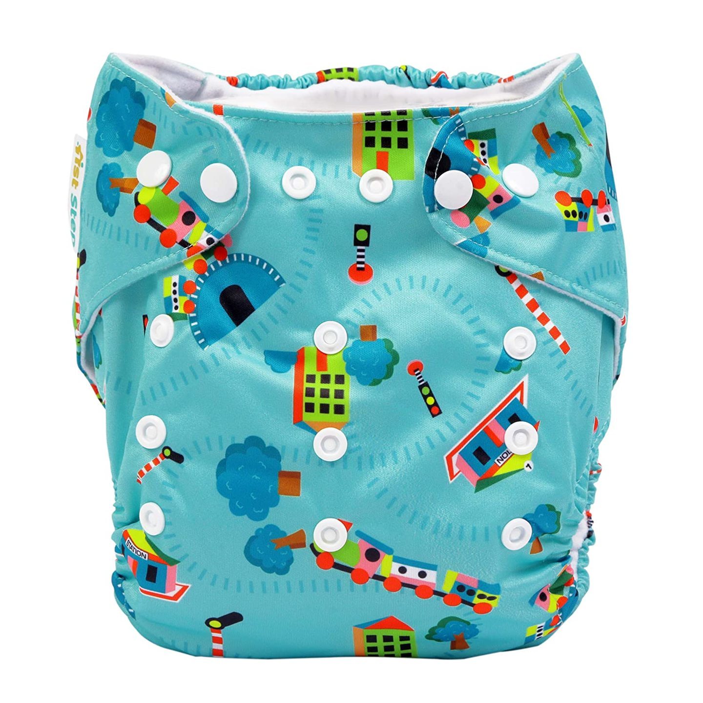 Cloth Diaper: Free size, Adjustable, Washable and Reusable Diaper with Diaper Liner (Green)