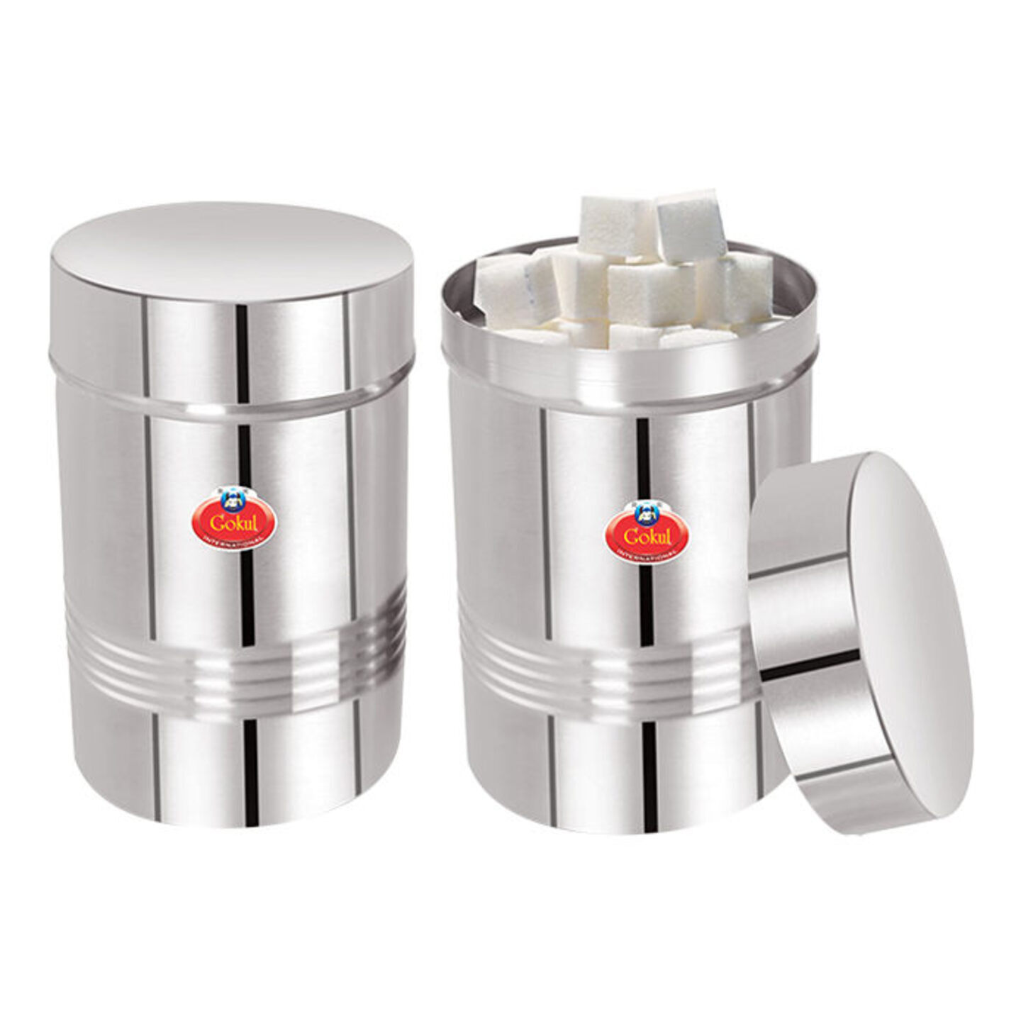 Gokul Stainless Steel Tea Time Canister: 2 Pieces