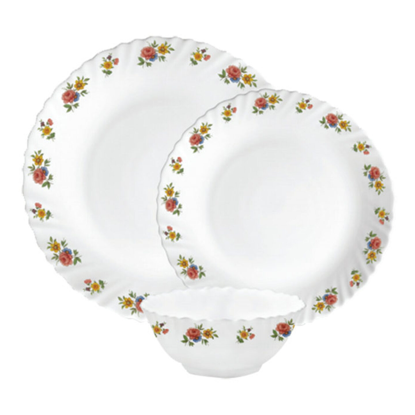 La Opala W & L Petite Roses Dinner Set: 18 Pieces