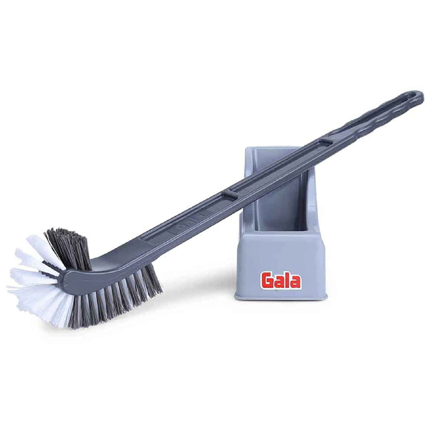 Gala Double Hockey Toilet Brush With Holder Stand - Grey: 1 Unit