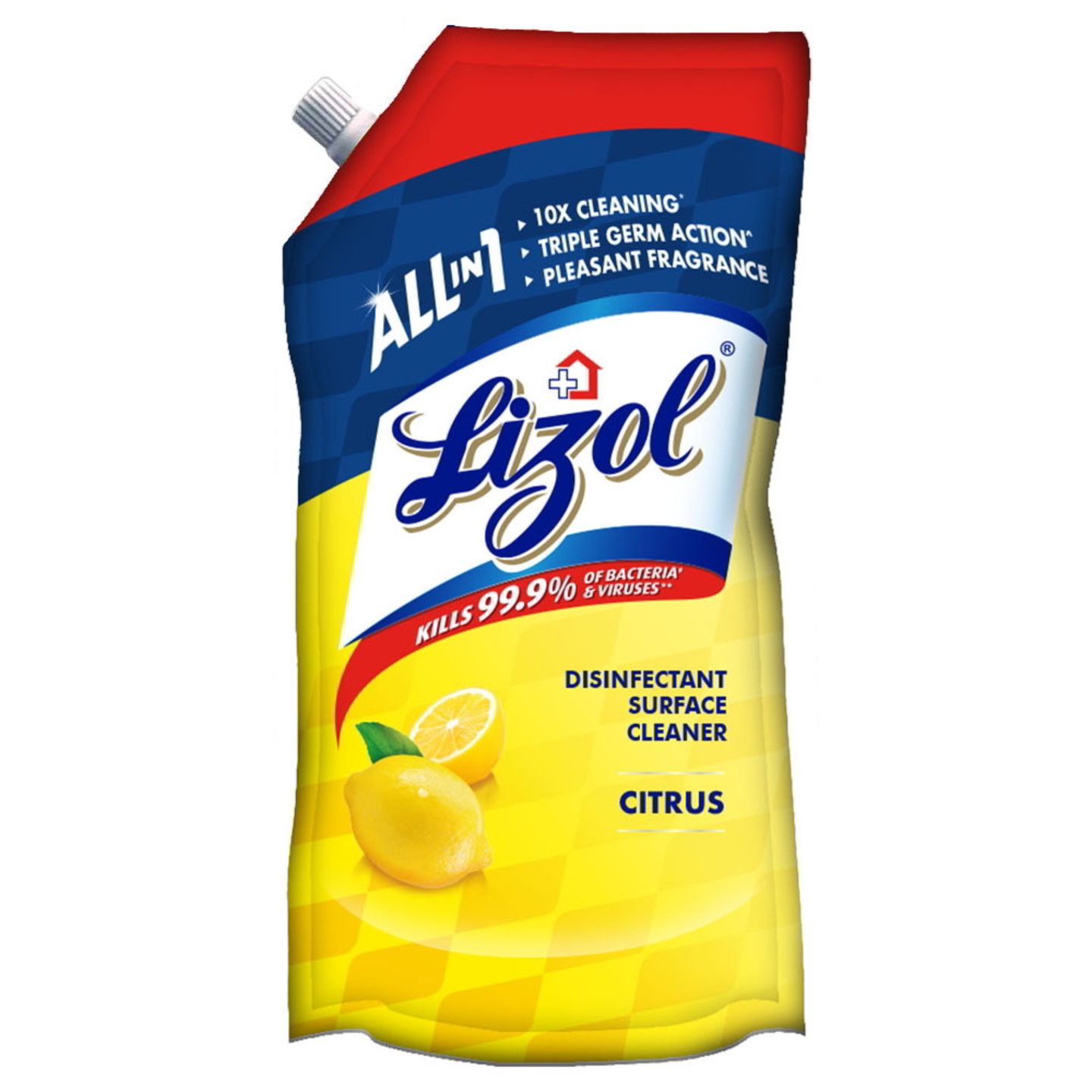 Lizol Citrus Disinfectant Surface Cleaner Pouch: 750 ml