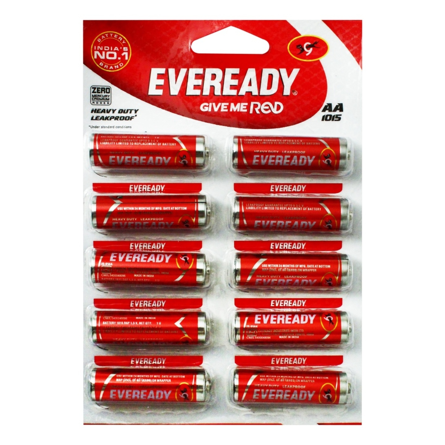 Eveready 1015 R6 AA Battery: 10 Units