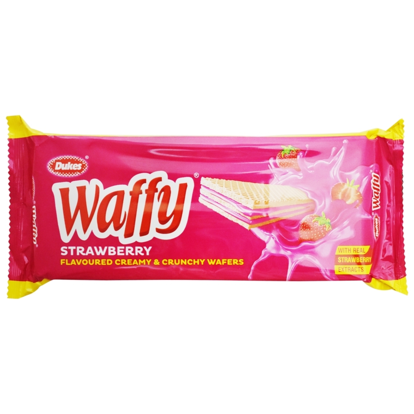 Dukes Waffy Strawberry Flavoured Wafer Biscuits: 60 gms