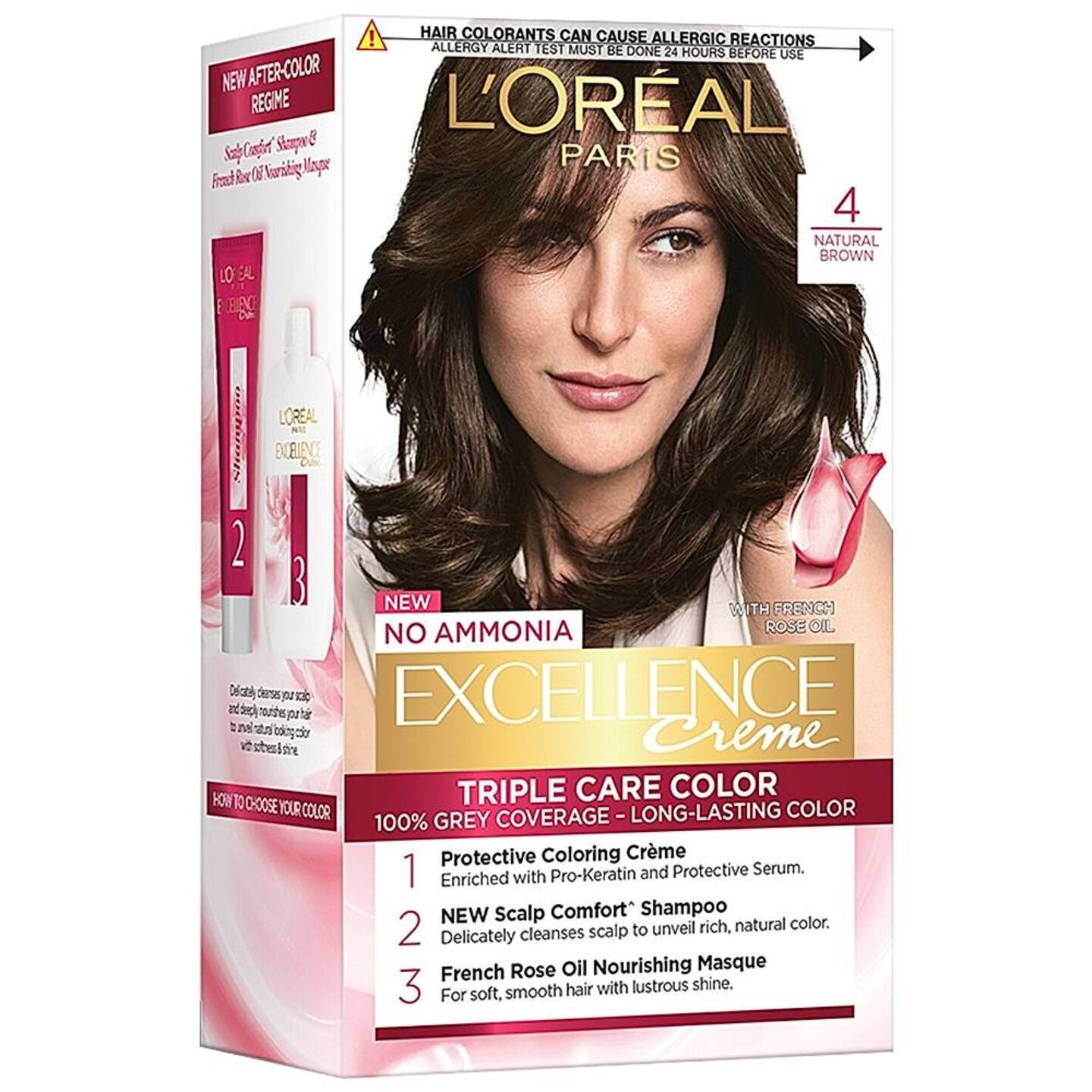 L'Oreal Excellence Creme 4 Natural Brown: 72 ml + 100 gms