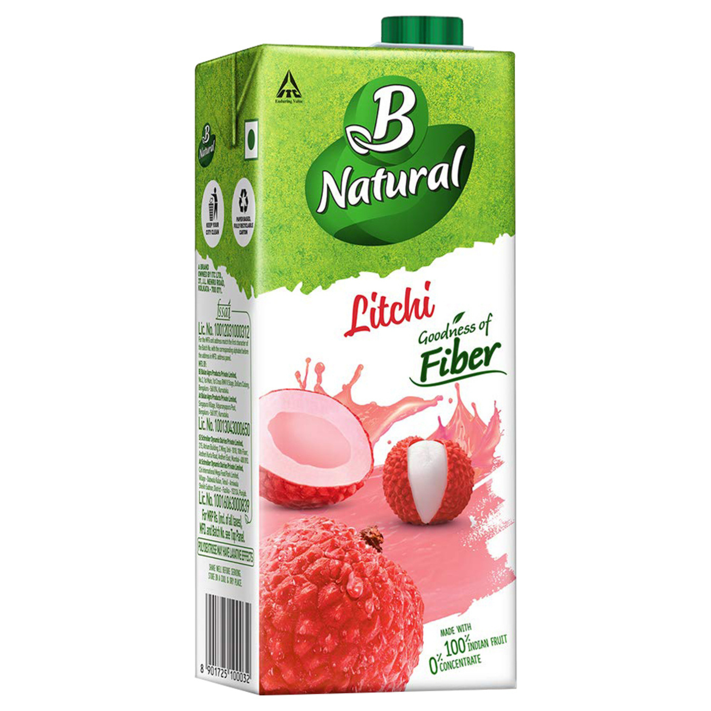 B Natural Litchi Fruit Beverage: 1 Litre