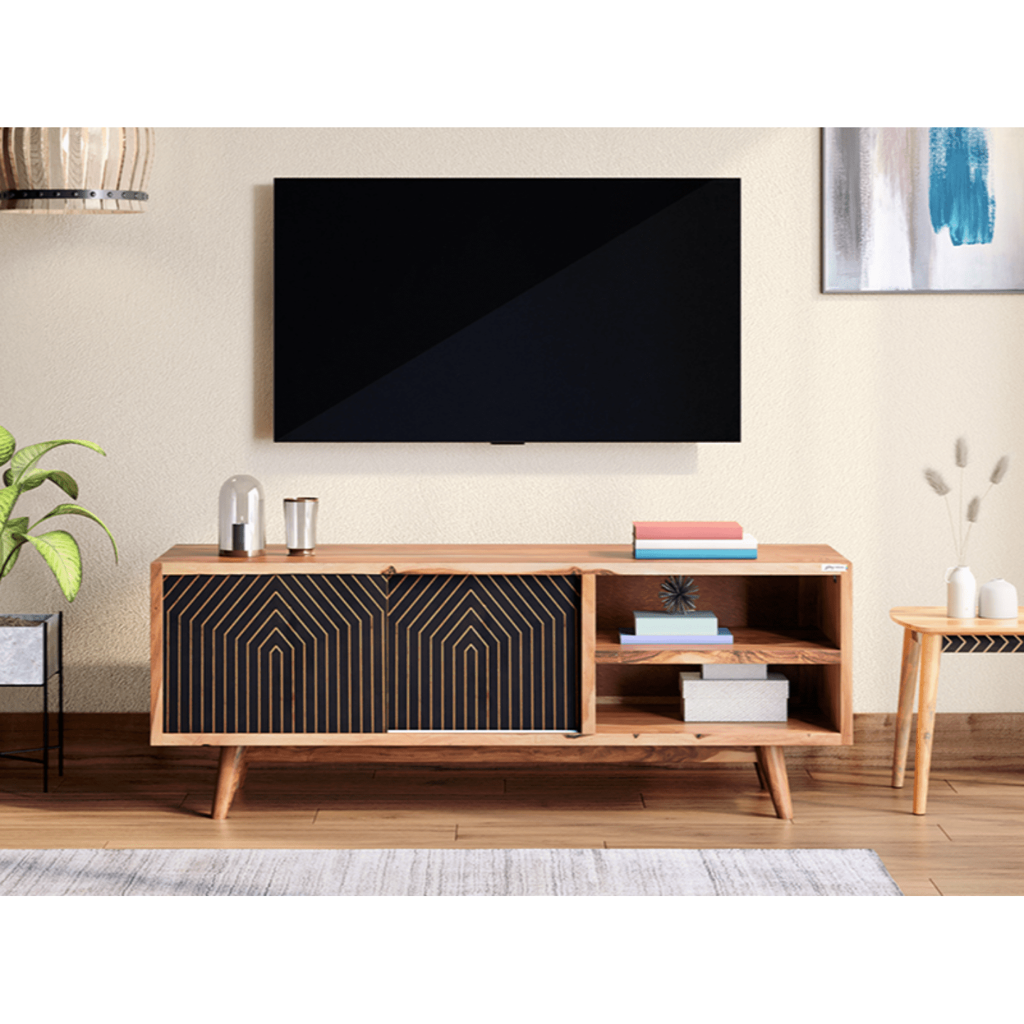 Godrej Cesar Media Unit Sheesham, Wooden Walnut Color