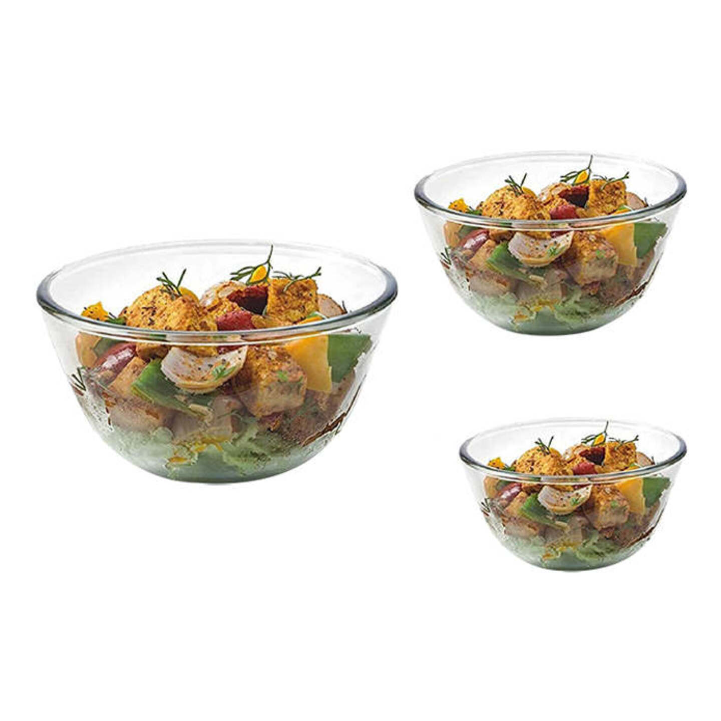 Signoraware Glass Mixing Bowl Borosilicate: 3 Bowls