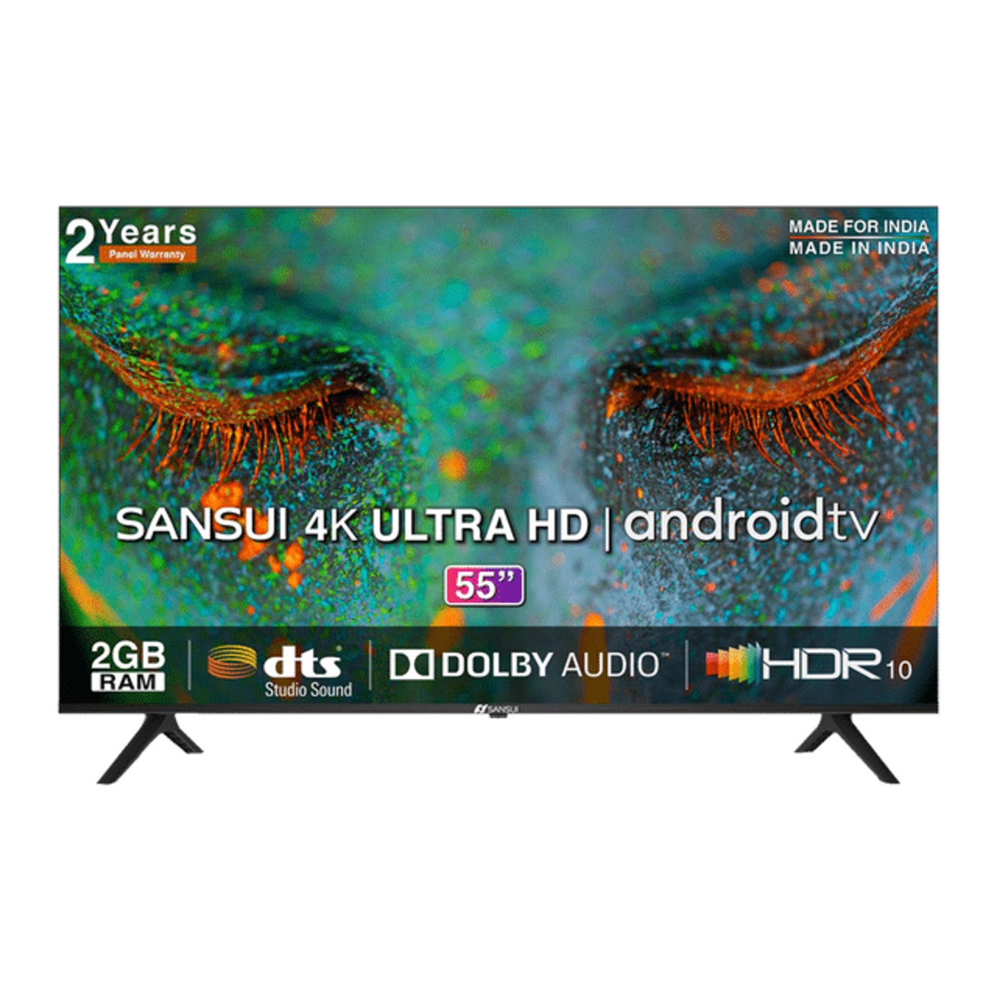 SANSUI 140 cm (55 inch) 4K Ultra HD LED Android TV with Dolby Atmos (2021 model)