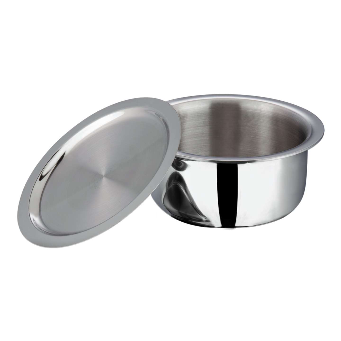 Vinod Platinum Stainless Steel Triply Tope With Lid - 16 cm: 1. 7 Litres