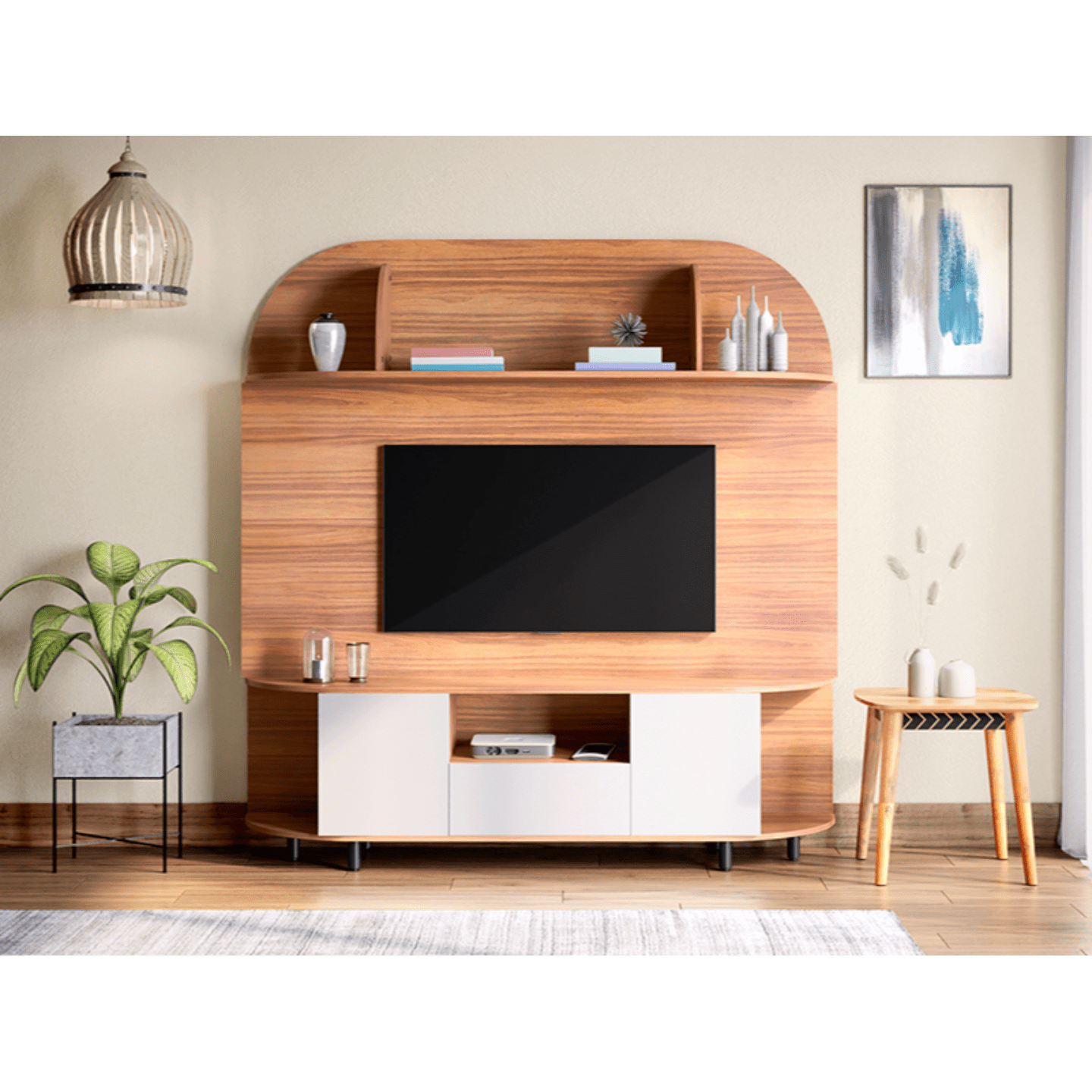 Godrej Alessa TV Unit Engineered Wood, Brown Walnut