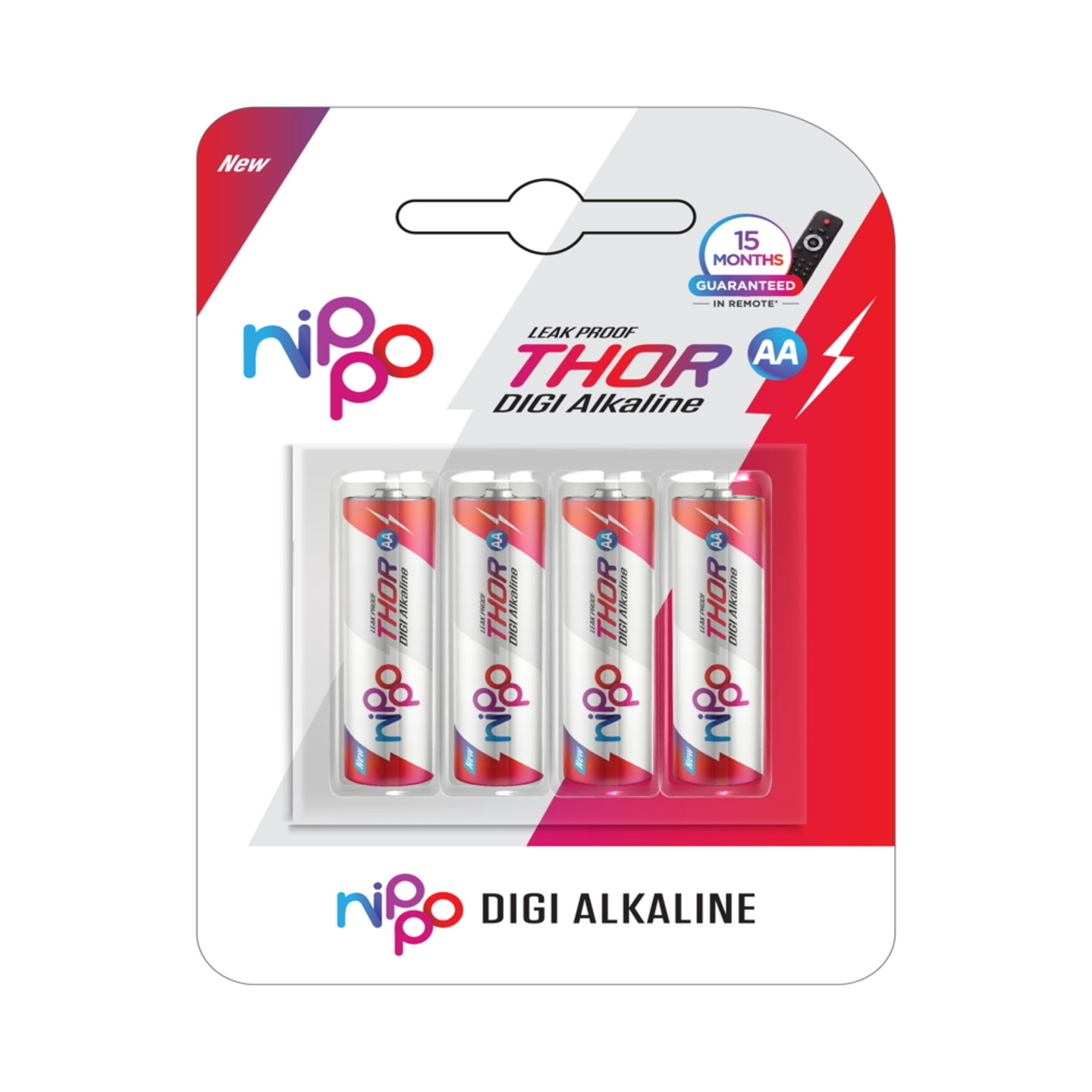 Nippo Thor Digi Alkaline AA Battery: 4 Units