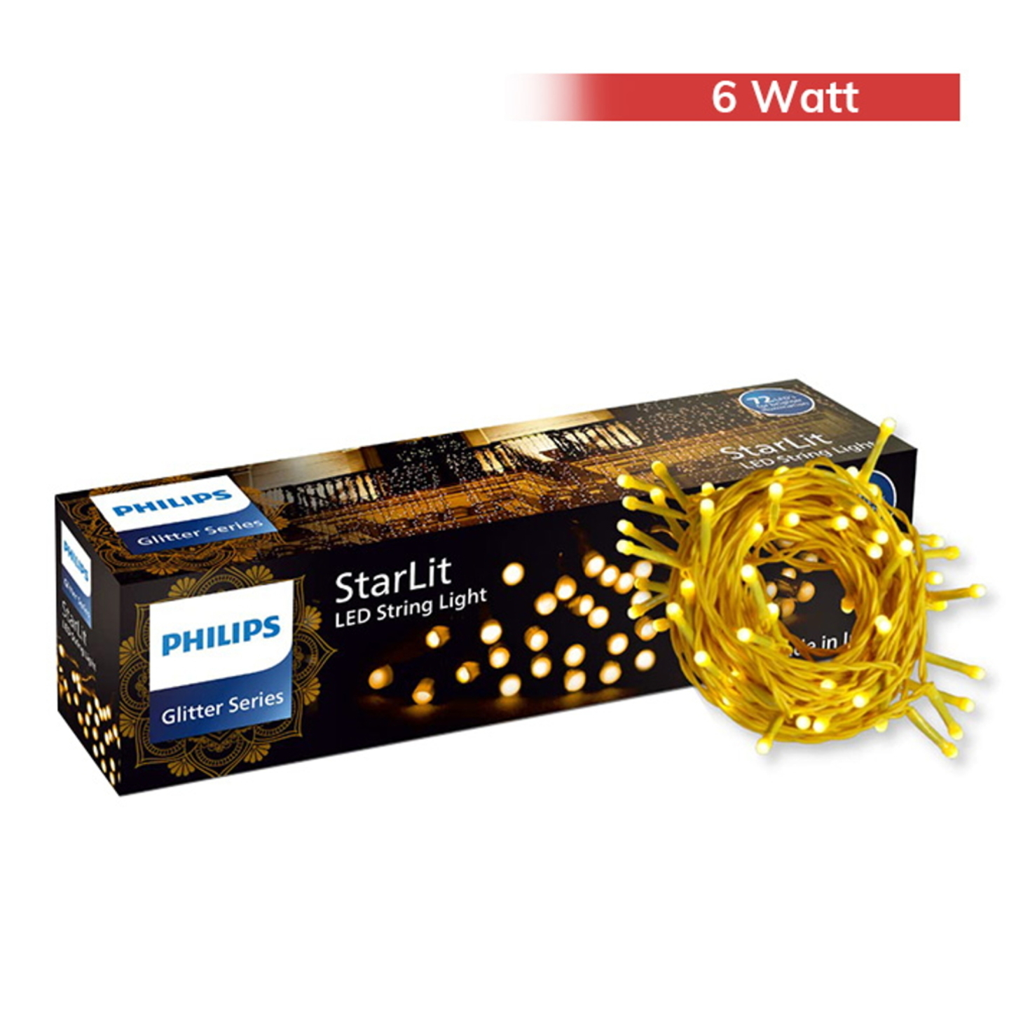 Philips 72 LED 6W String StarLit LED Light - Warm White: 12 Meter