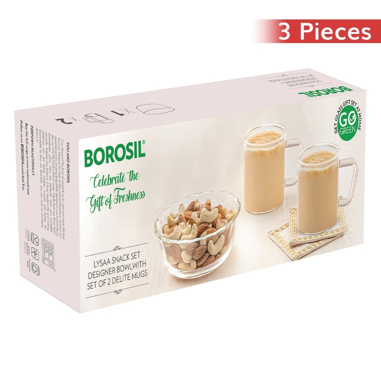 Borosil Delight Mugs Set 