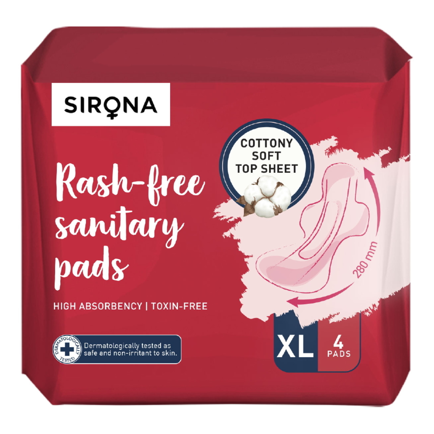 Sirona Cottony Soft Rash Free Pads: 4 U