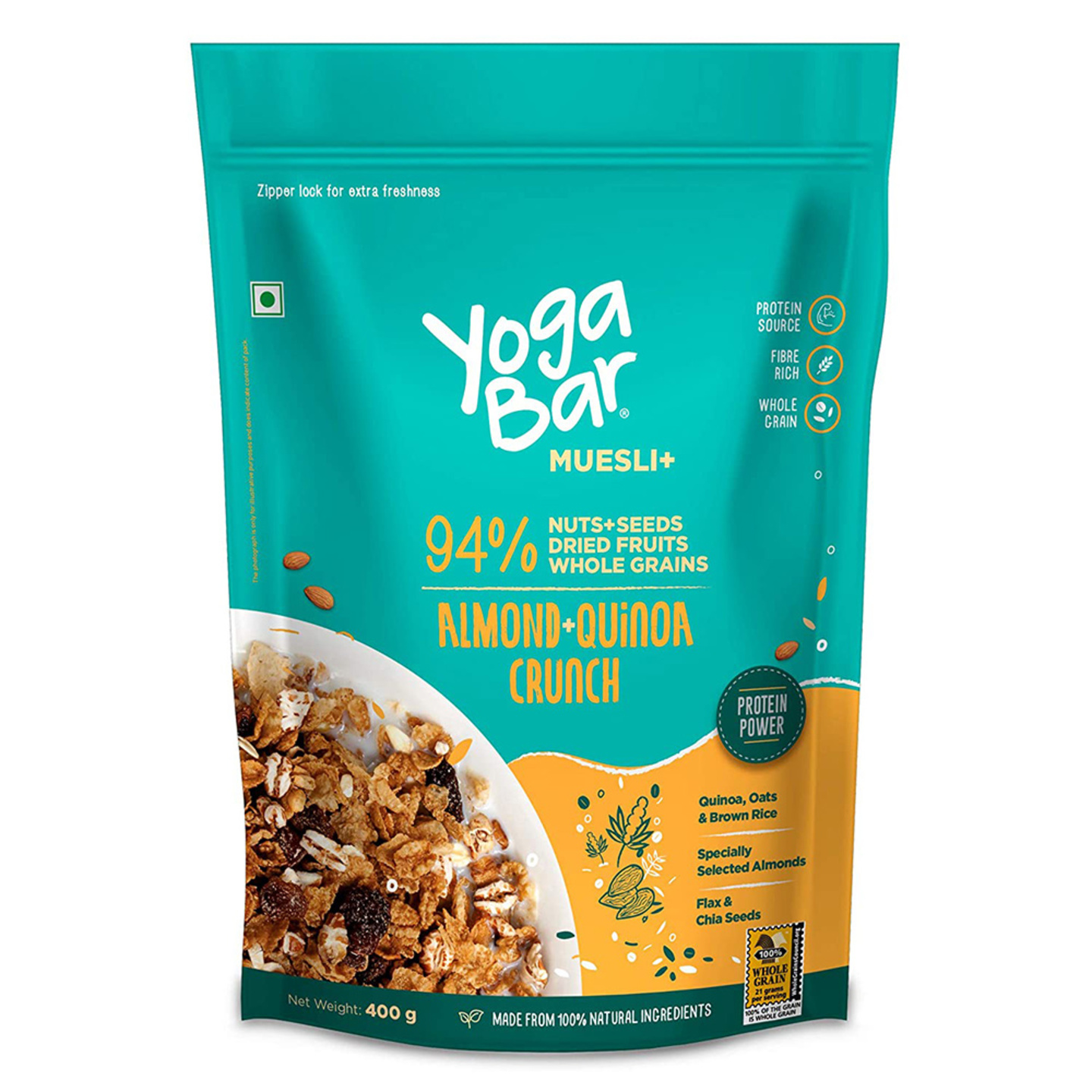 Yoga Bar Muesli - Almond + Quinoa Crunch: 400 gms