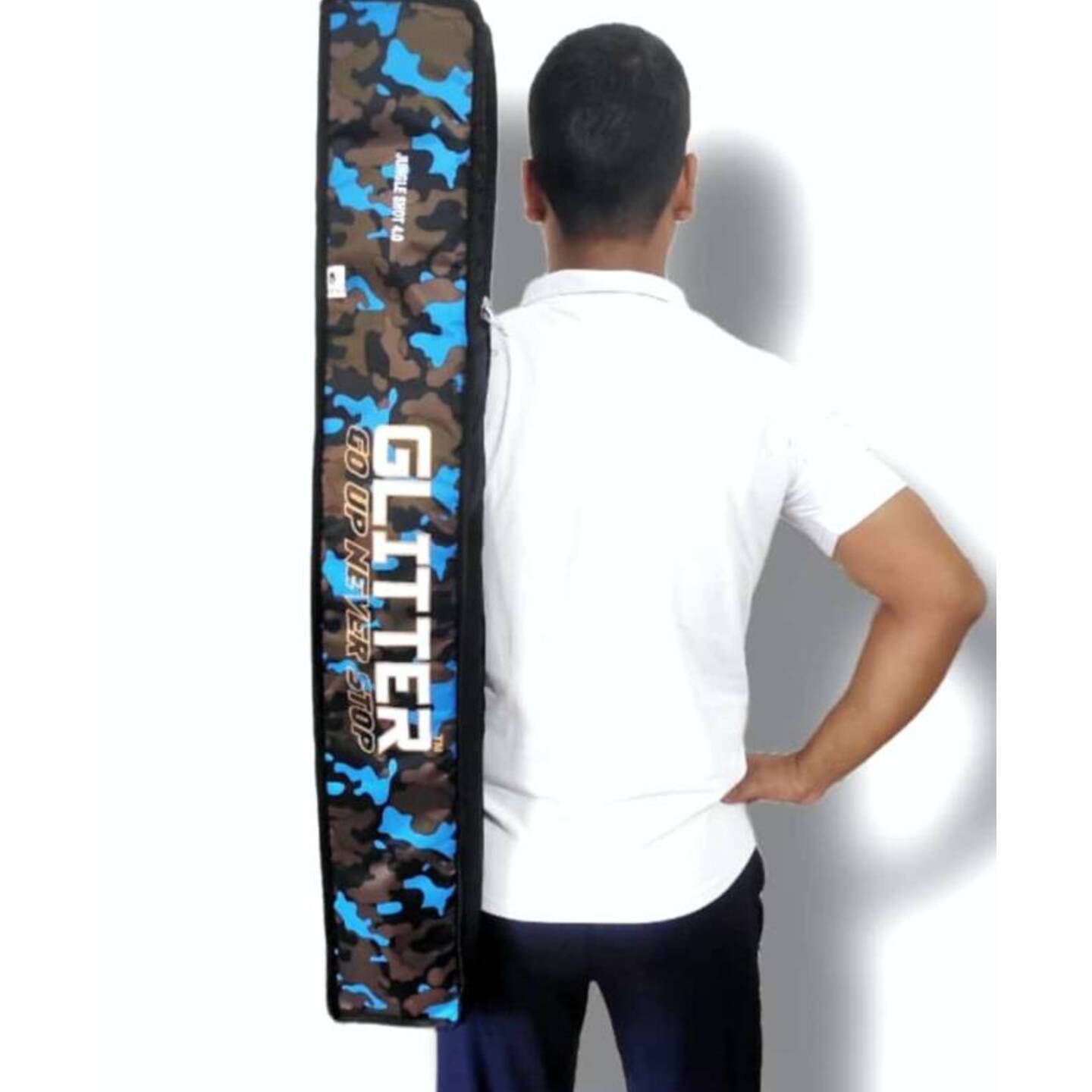 Glitter Cricket Bat Cover Zipper Type Blue