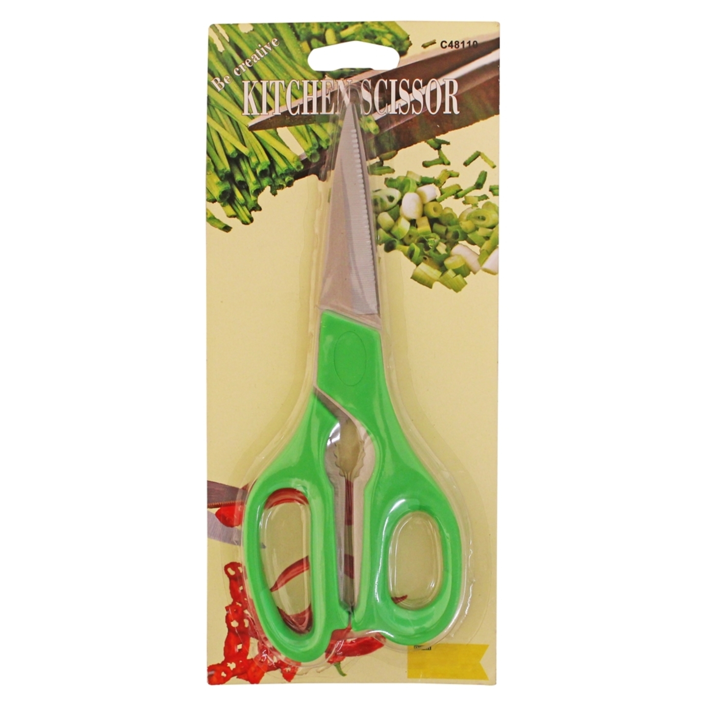 Steel Kitchen Scissor - Green: 1 Unit