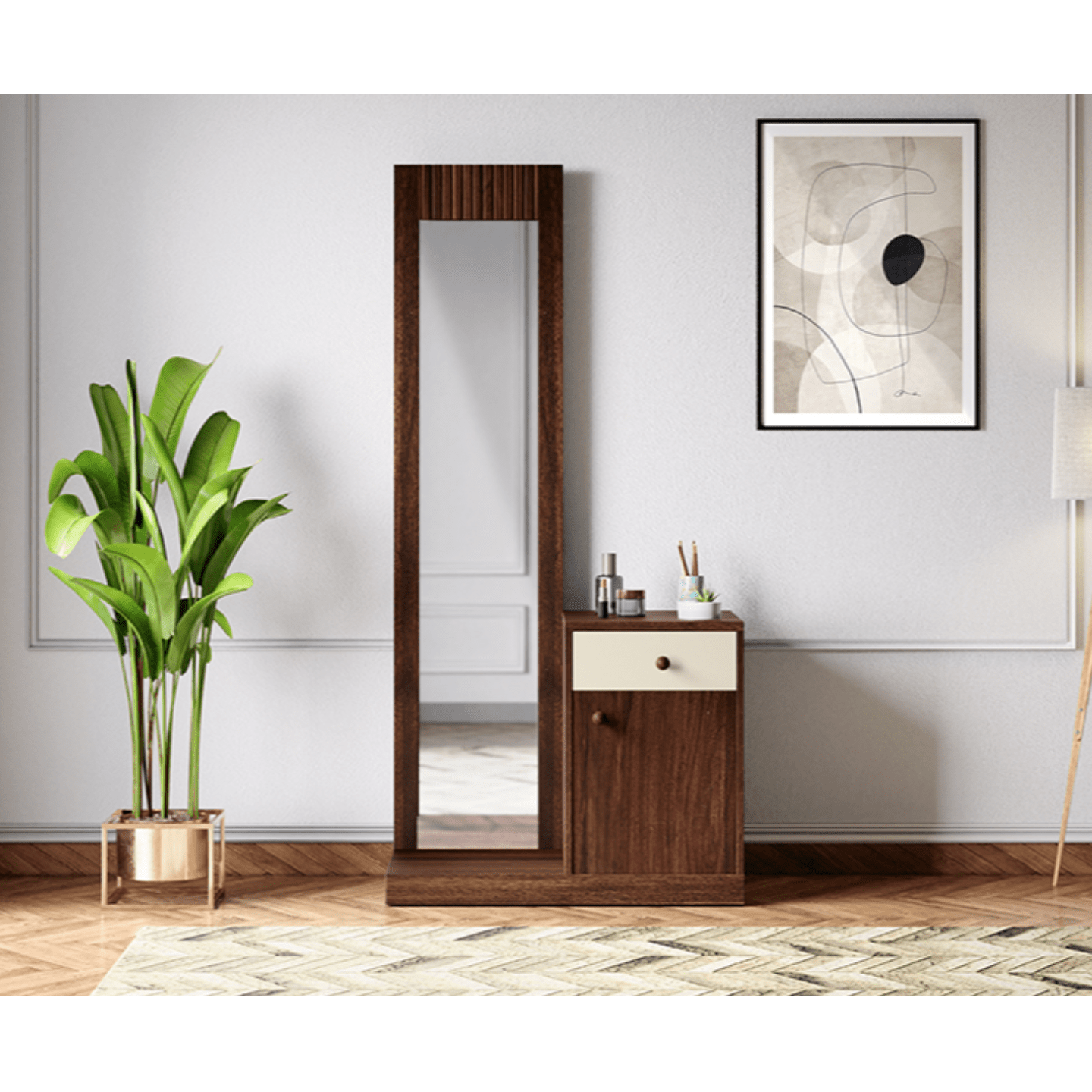 Godrej Serene Wooden Dresser Fine Walnut