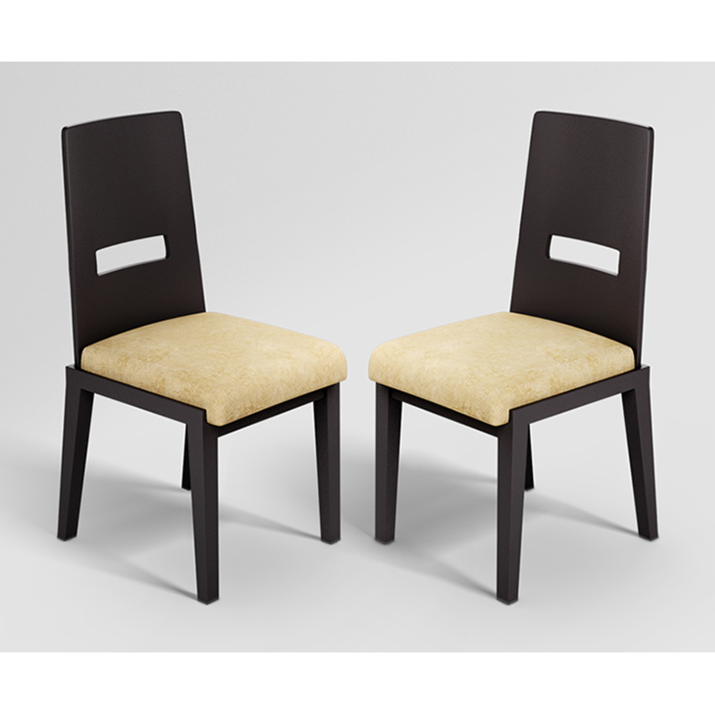 Godrej Crescent Plus Metal Dining Chair Set Of 2, Dark Chocolate