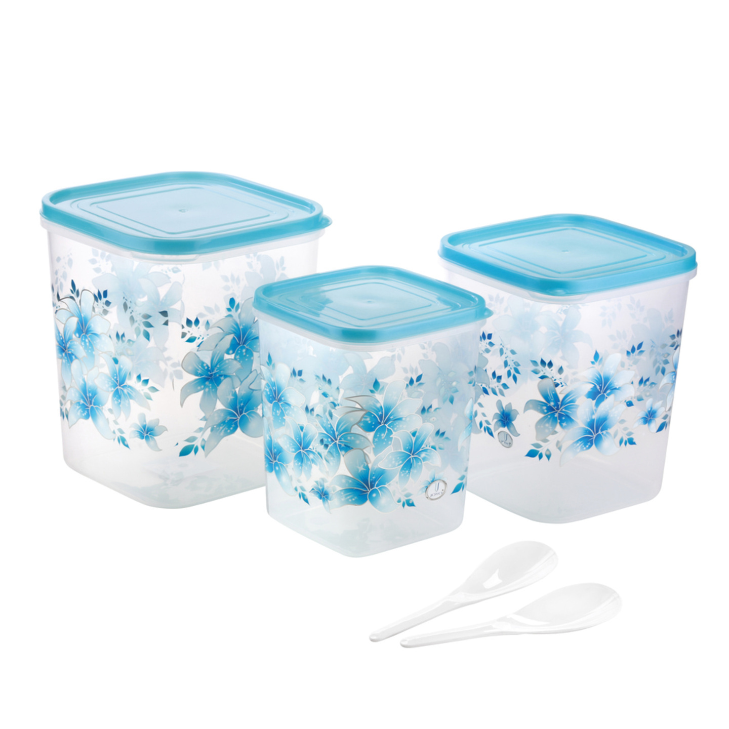 Joyo Kitchen Classic Square Container & Spatula - Blue: 3 Pieces