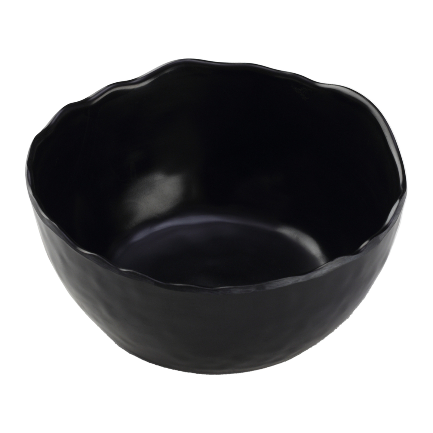 Melamine Curve Small Serving Bowl - Matte Black: 550 ml