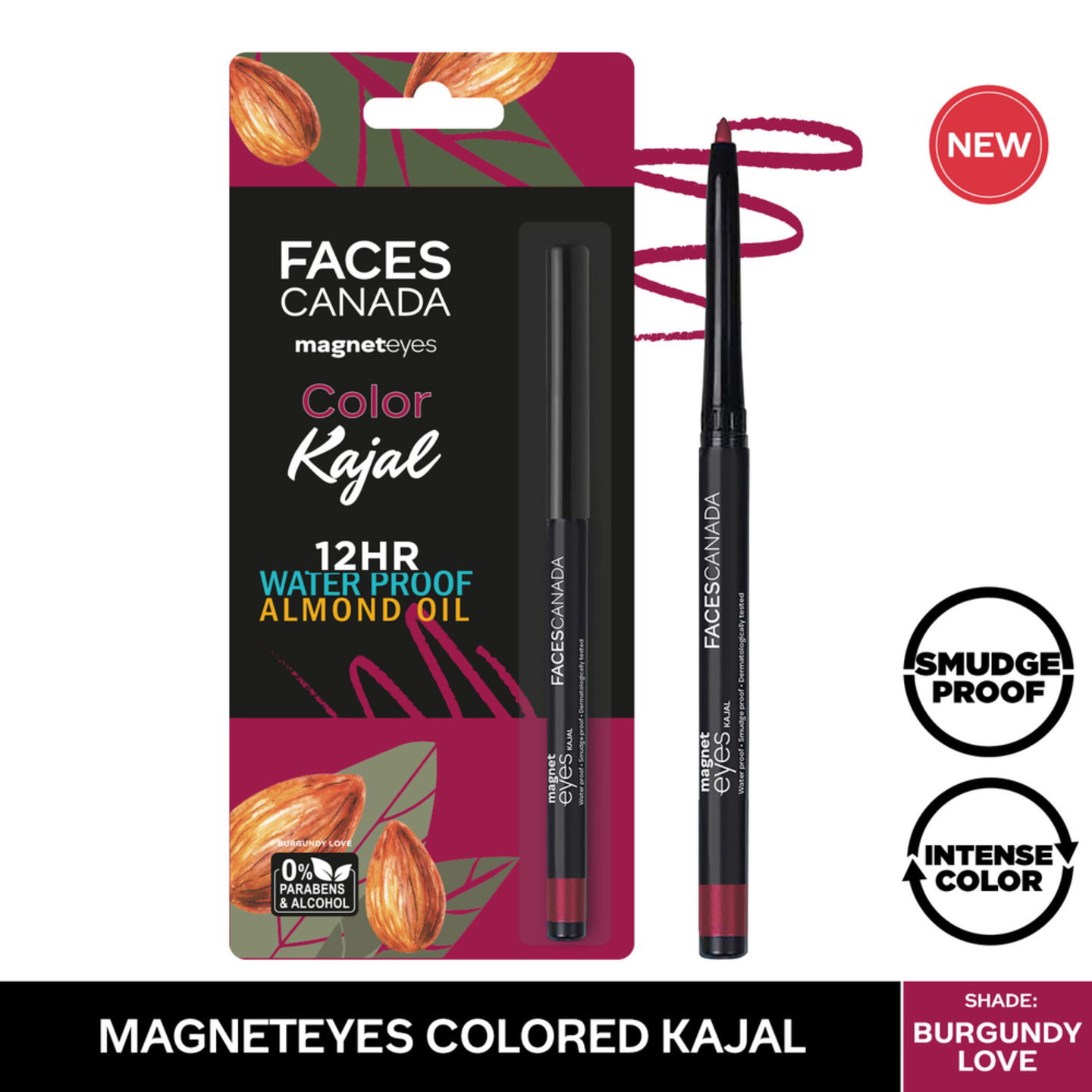 Faces Canada Magneteyes Kajal - Burgundy Love: 0.30 gms