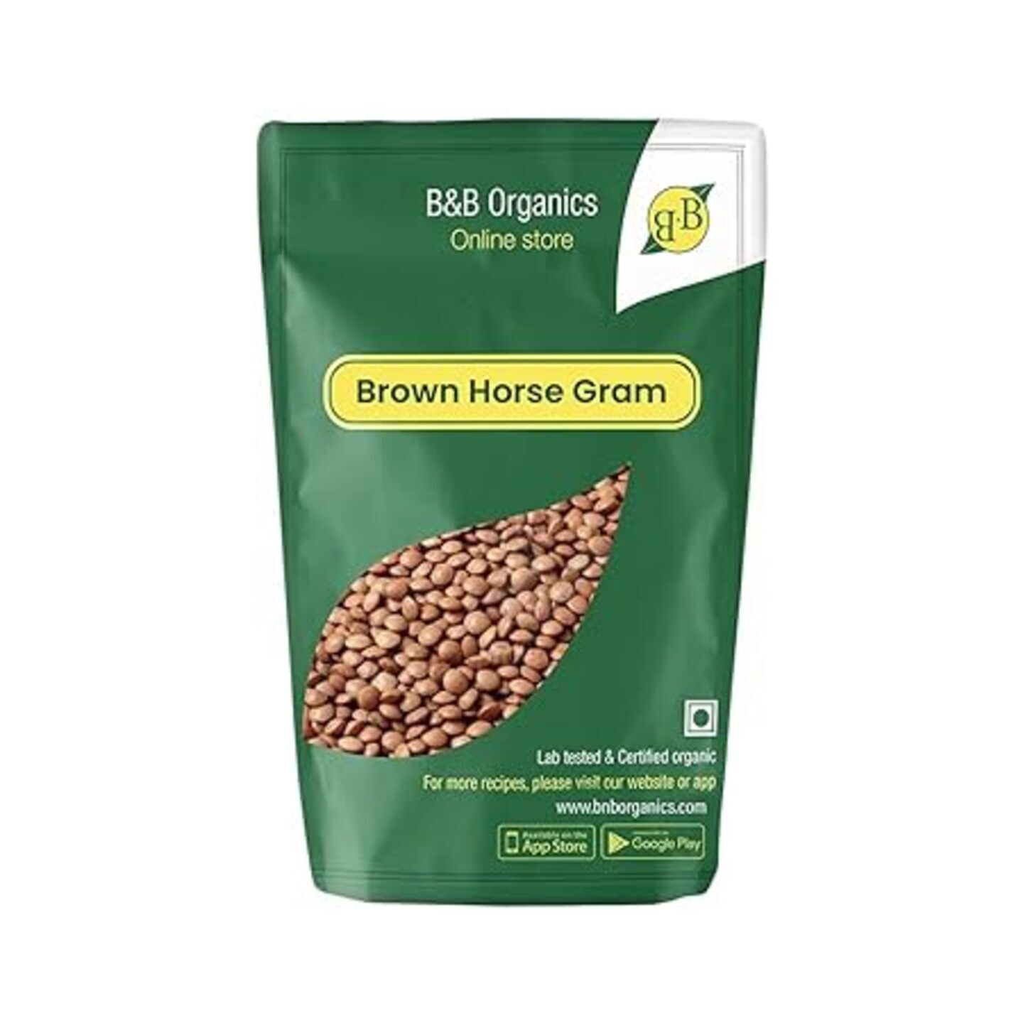 B&B Organics Brown Horse Gram 500 gm (बी एंड बी ओर्गनिक्स ब्राउन कुळीथ अख्खा ५०० ग्रॅम)