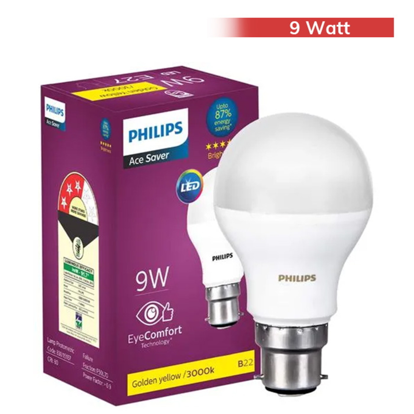 Philips Acesaver LED Bulb: 9 W