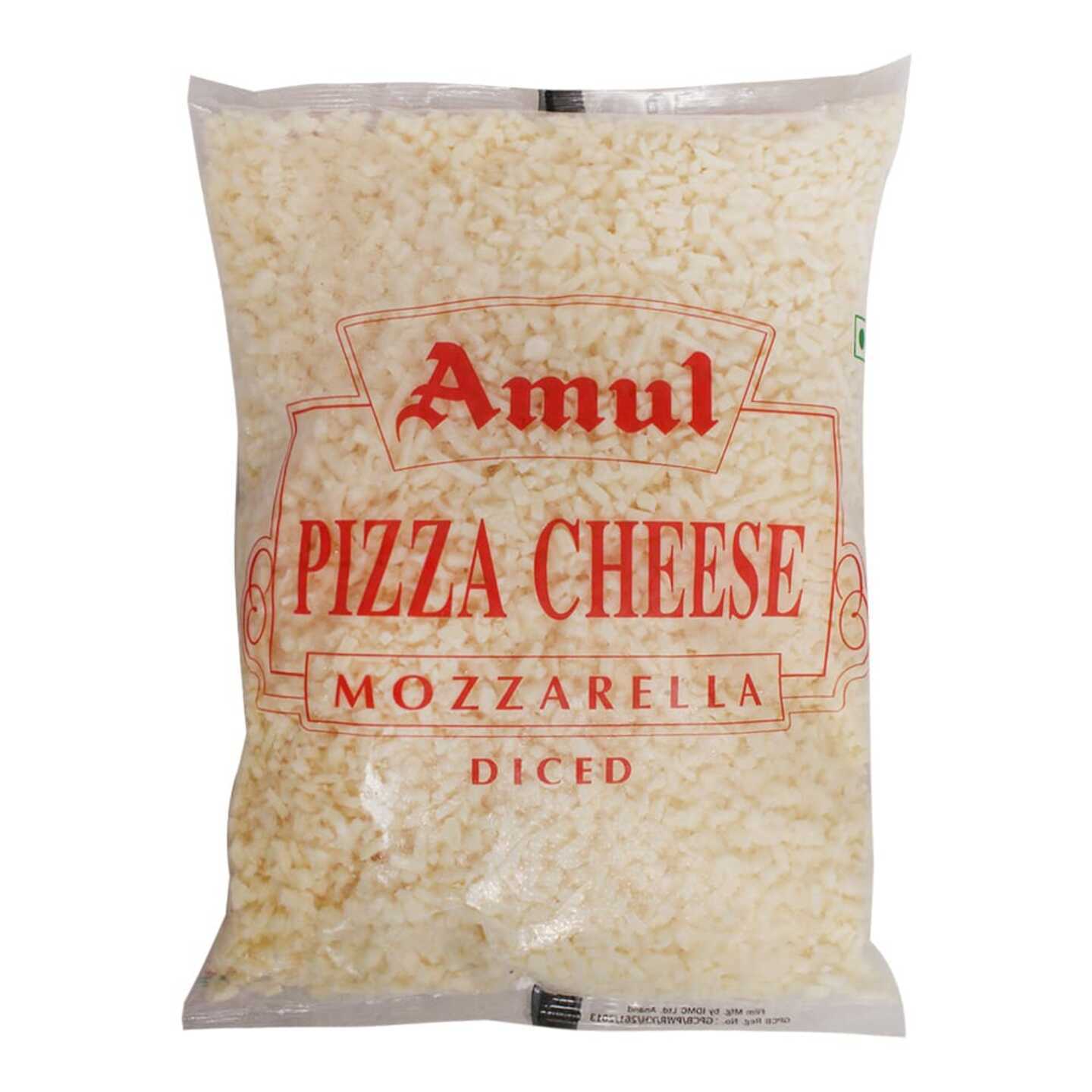 Amul Mozzarella Diced Pizza Cheese (Frozen): 1 kg