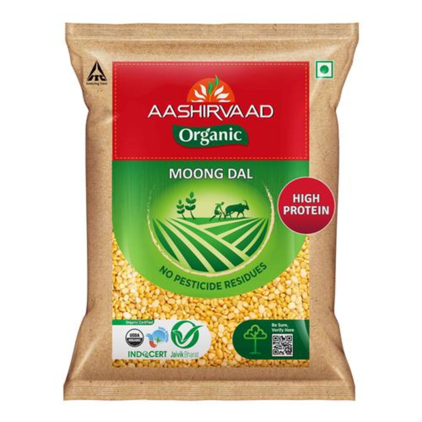 Aashirvaad Organic Moong Dal 1 Kg