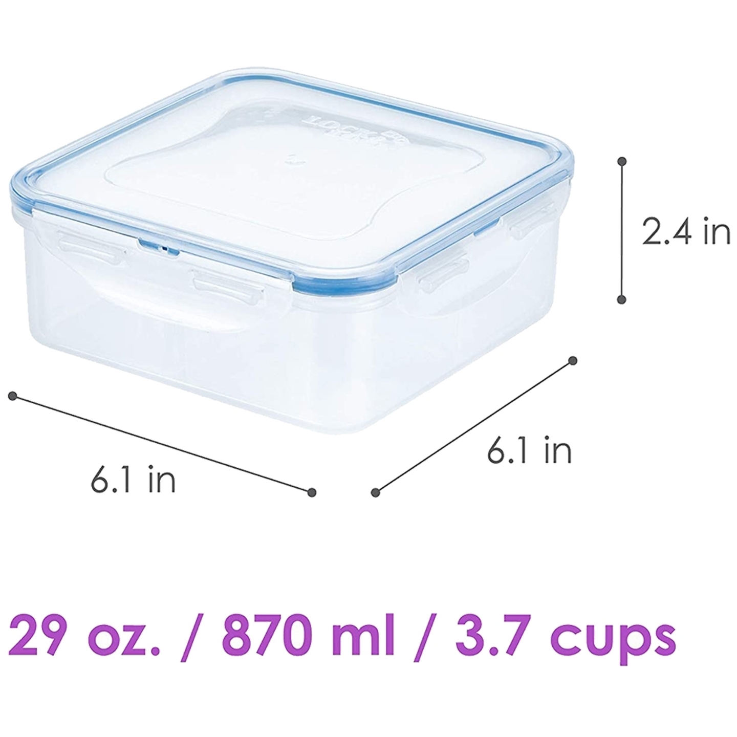 Lock & Lock Square Food Container - HPL823 870 ml