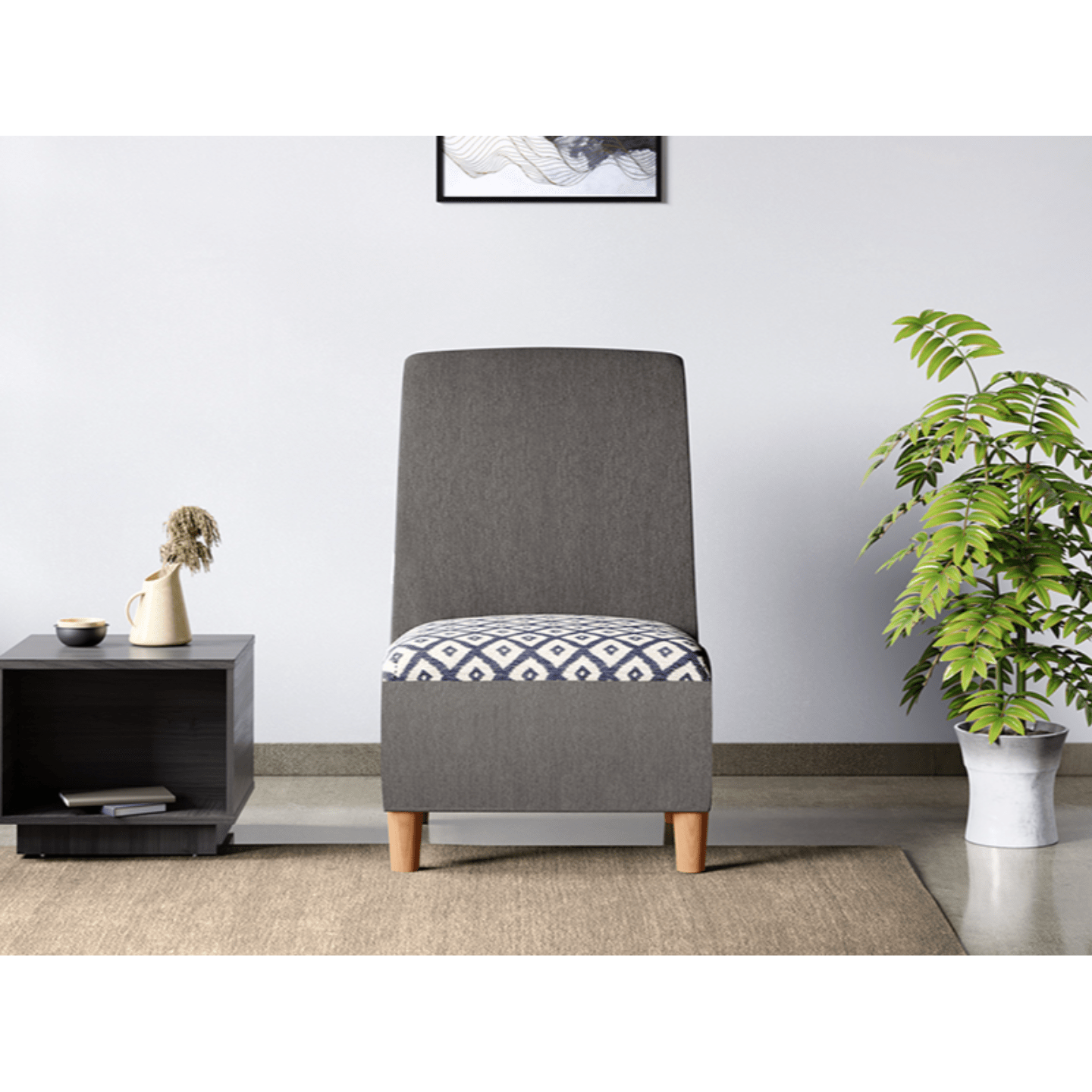 Godrej Transpose 1 Seater Sofa Pinewood, Grey