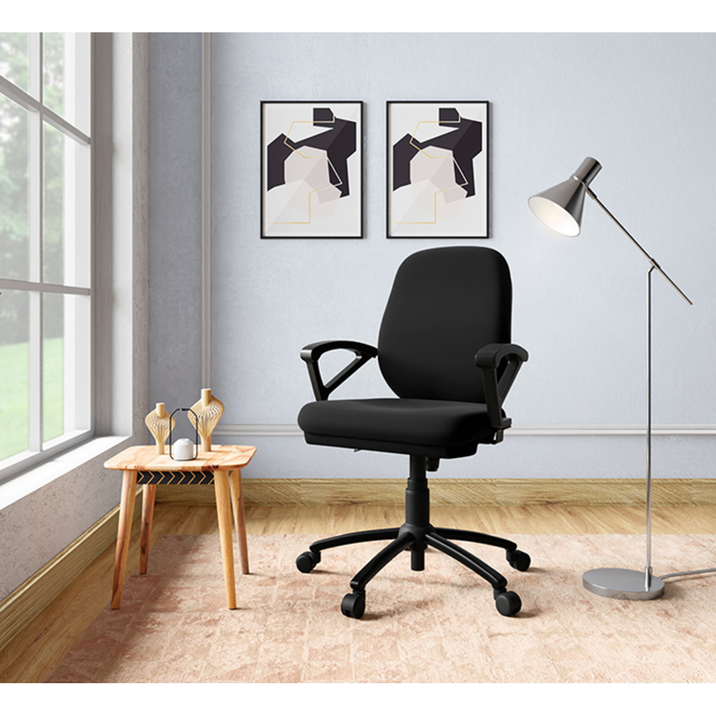 Godrej Virtue Study Chair Fabric, Black