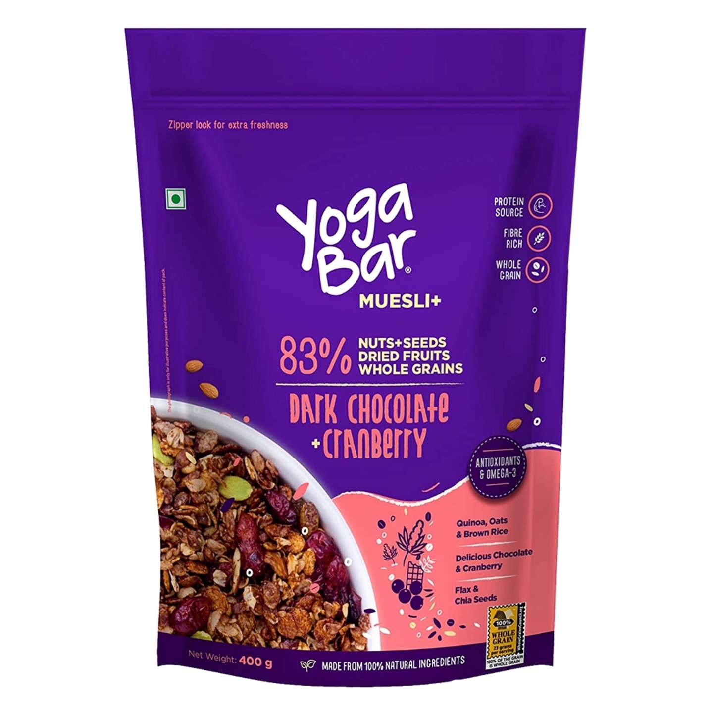 Yoga Bar Muesli - Dark Chocolate Cranberry: 400 gms