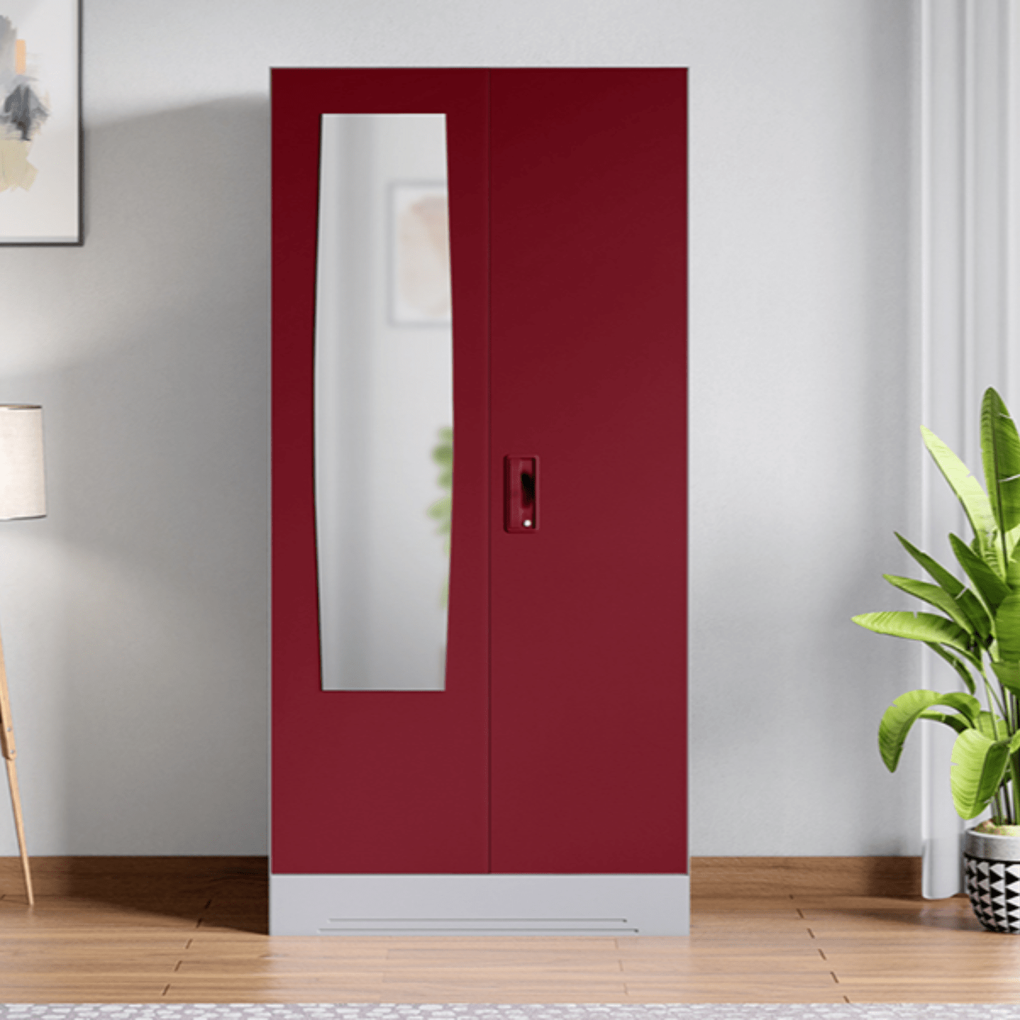 Godrej Slimline 2 Door M1 Steel Almirah Red Color