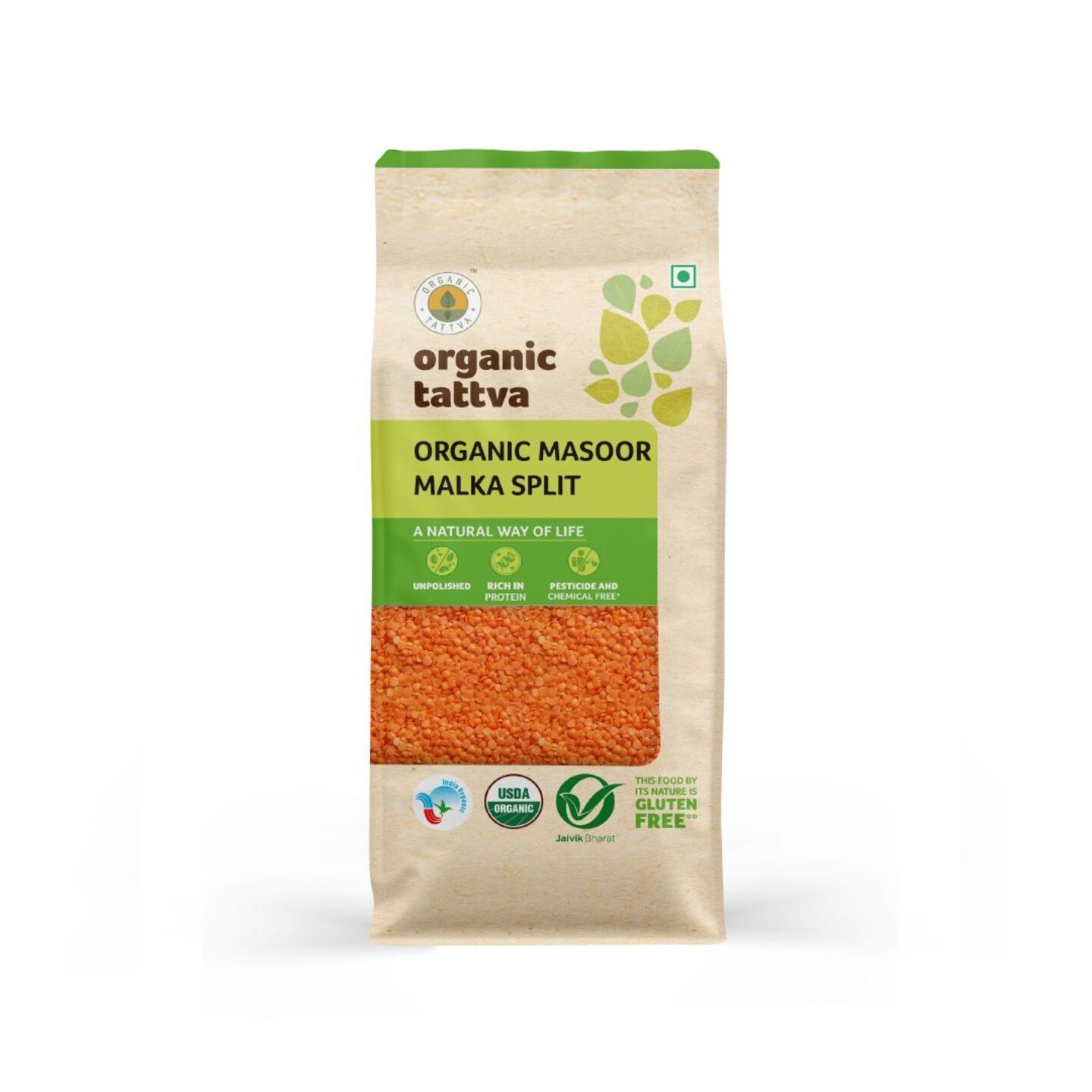 Organic Tattva Organic Masoor Malka Split 1 kg (ओर्गनिक् तत्व ओर्गनिक् मसूर मलका स्प्लिट १ किलो)