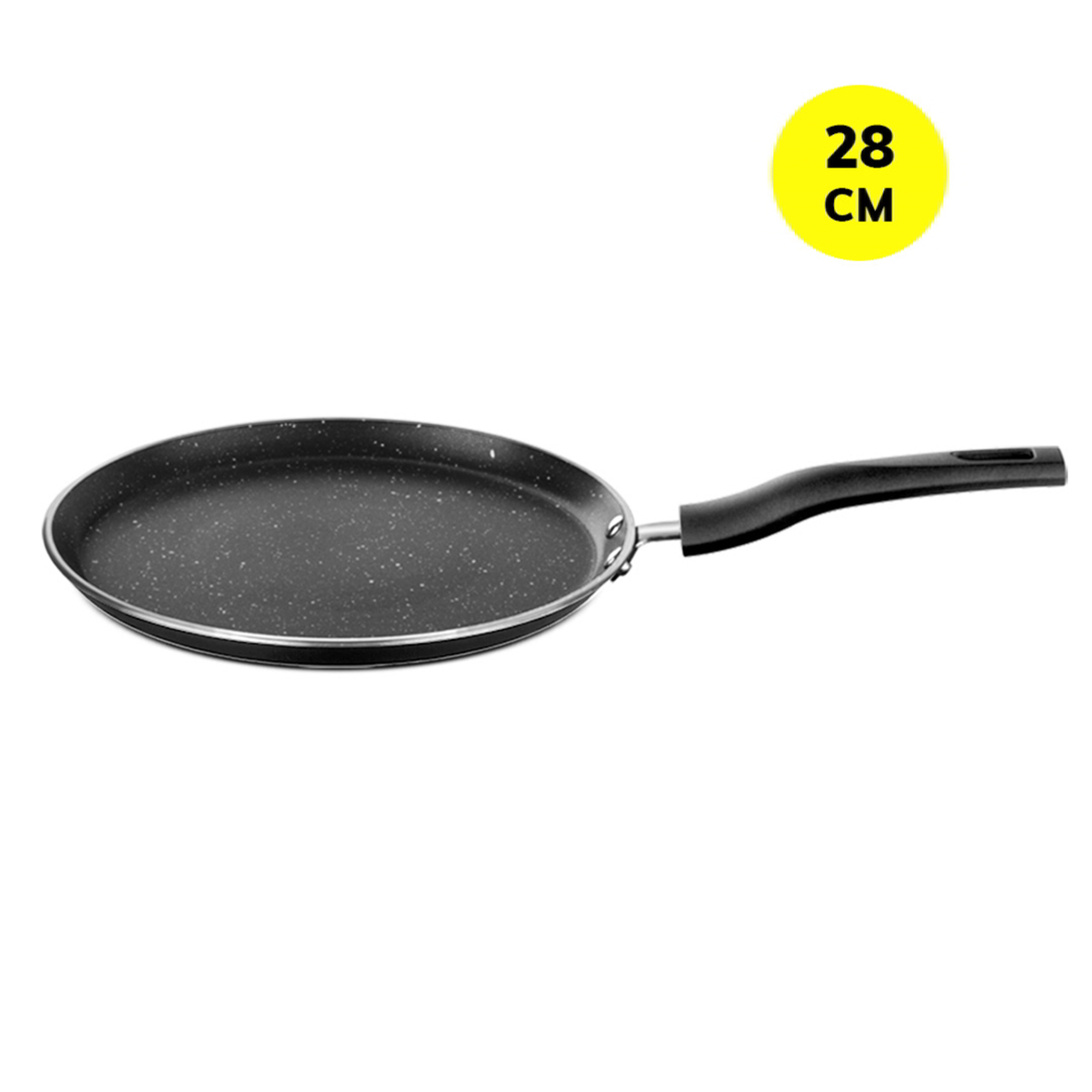 Borosil Granito Non-Stick Induction Base Flat Tawa - Black: 28 cm