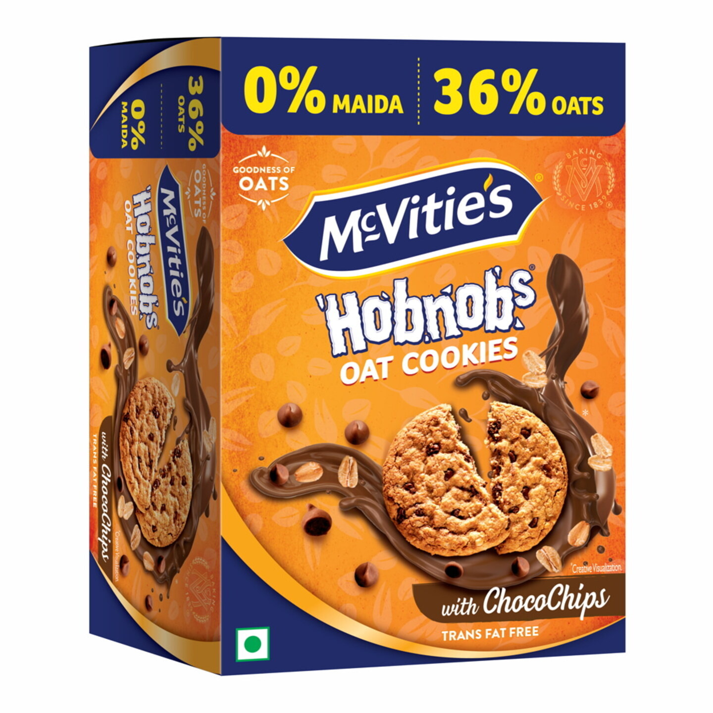 McVities Hobnobs Oats Cookies With Choco Chips: 153.8 gms